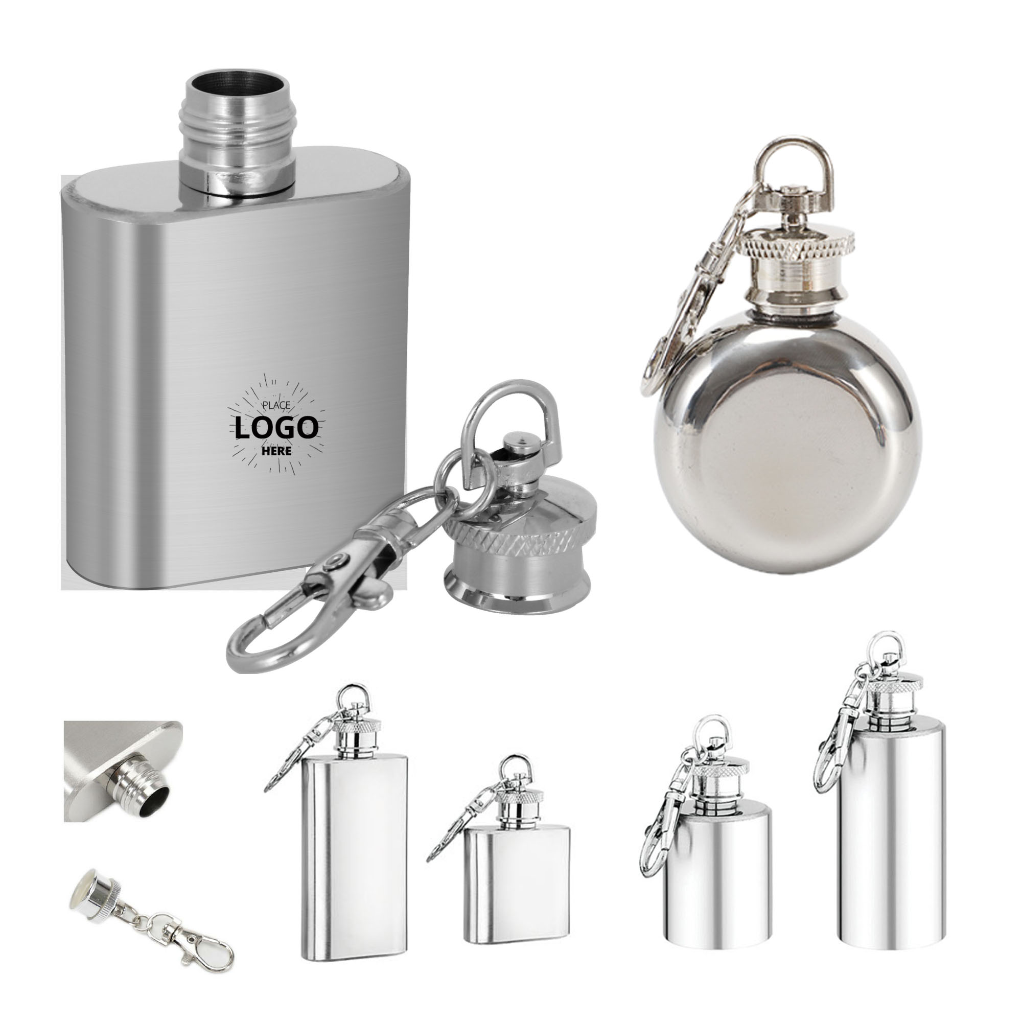 Keychain Accessory Flask, custom water bottle with logo imprint 2