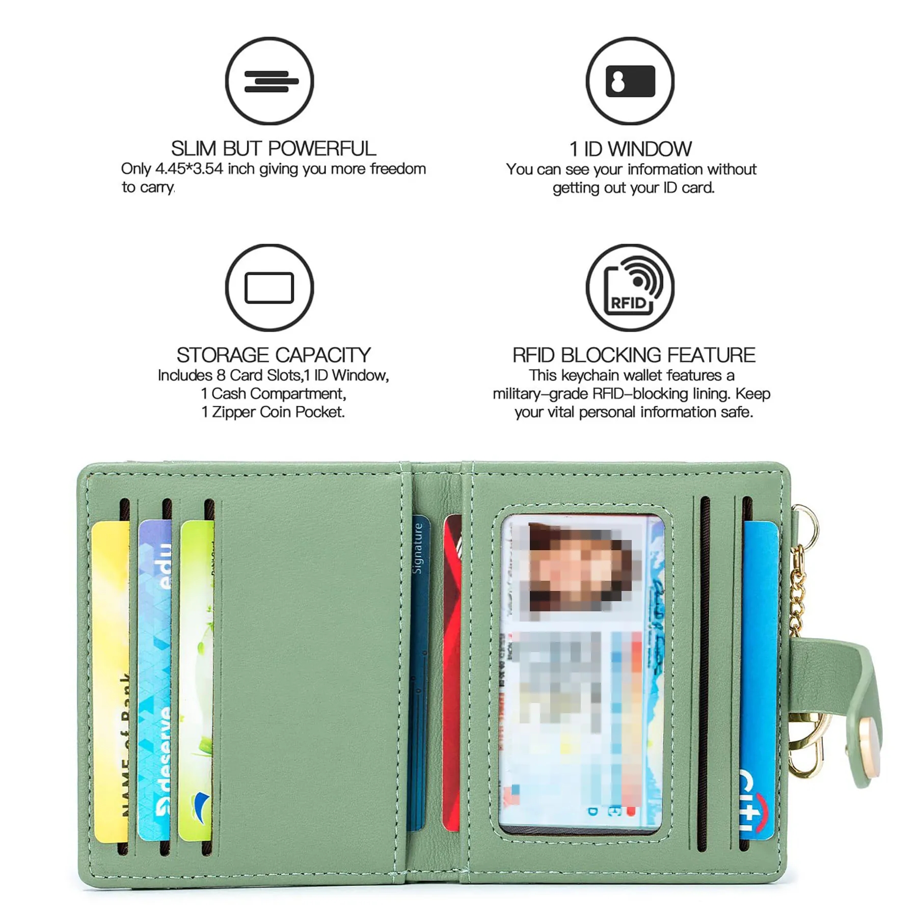 Women's RFID Blocking Slim Wallet 9