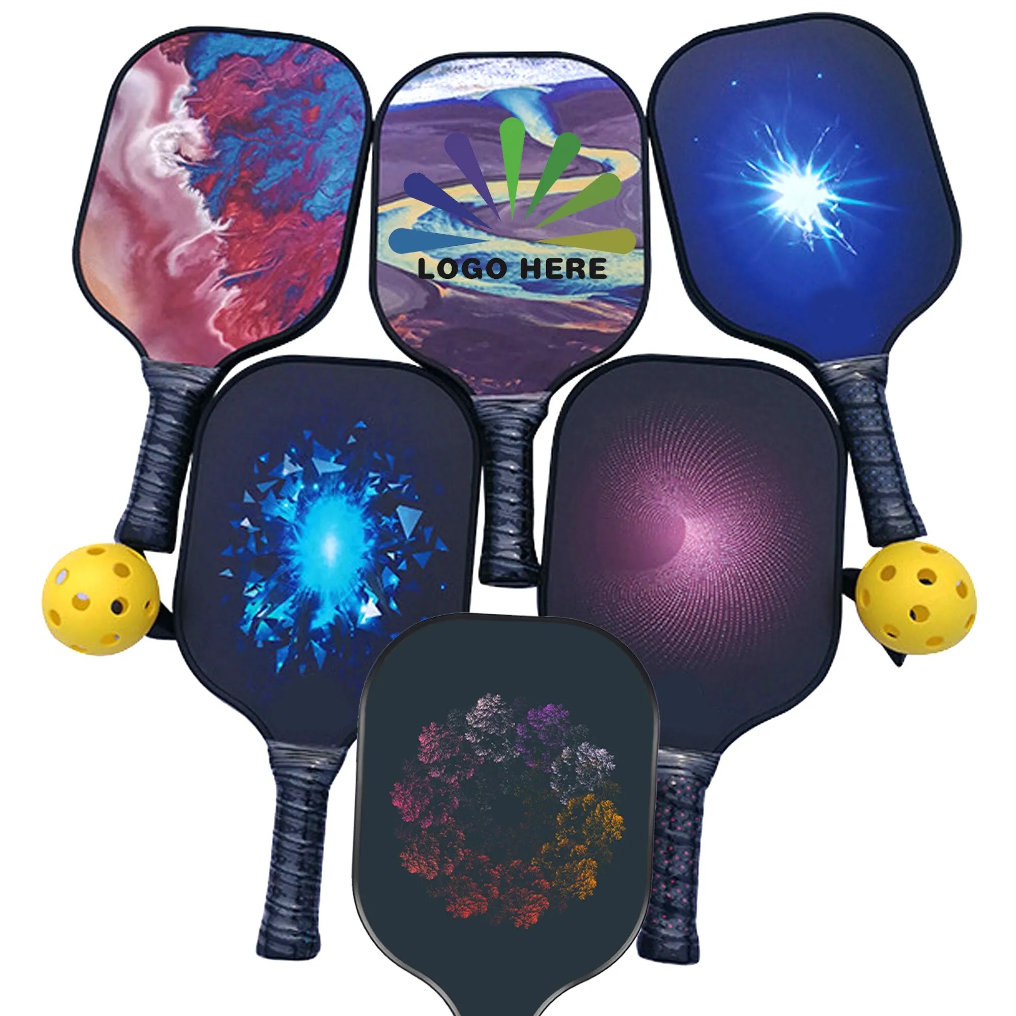 Full Color Pickleball Paddle Fiberglass Racket 2