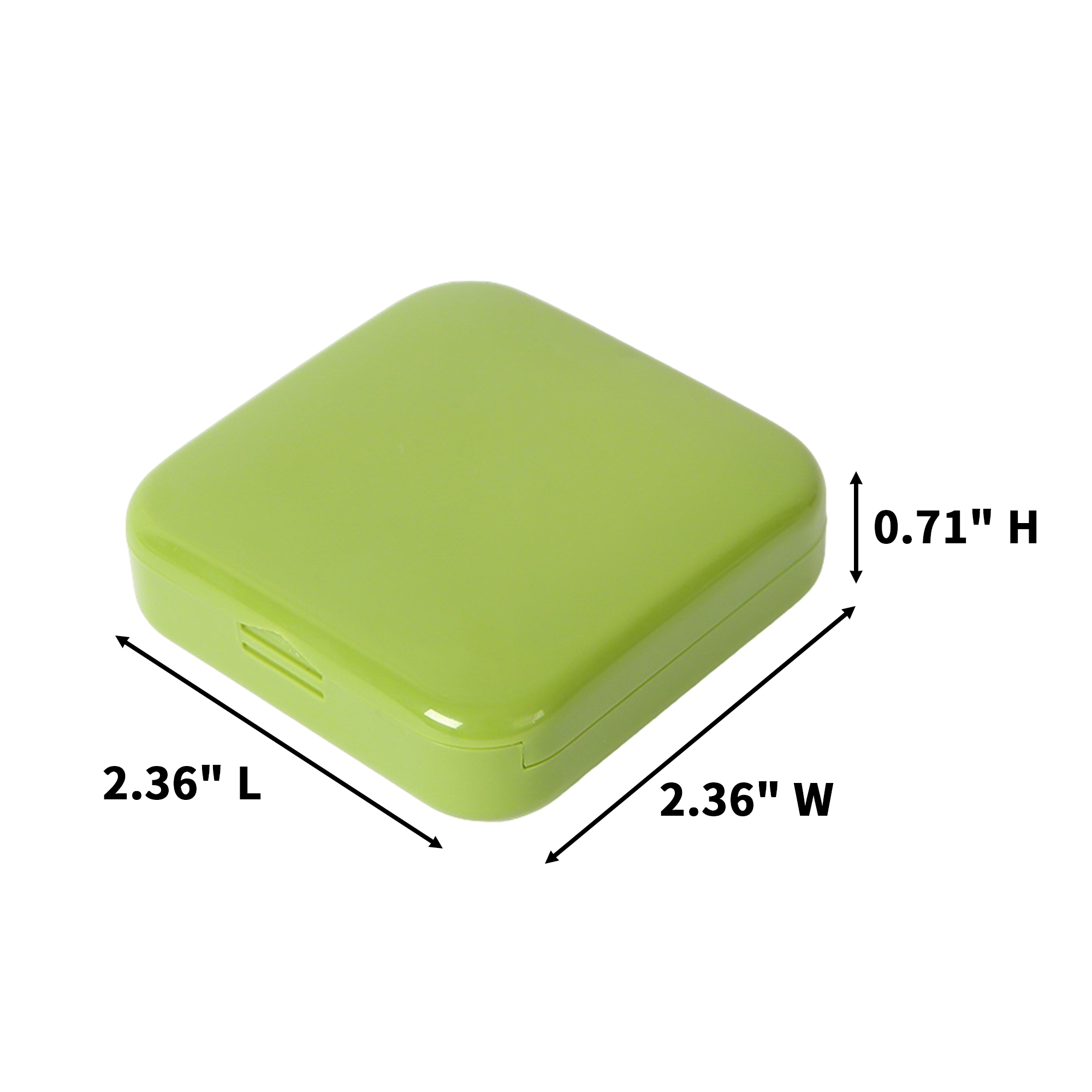 Compact Two Slot Pill Case 2.36" Length X 2.36" Width X 0.71" Height 1