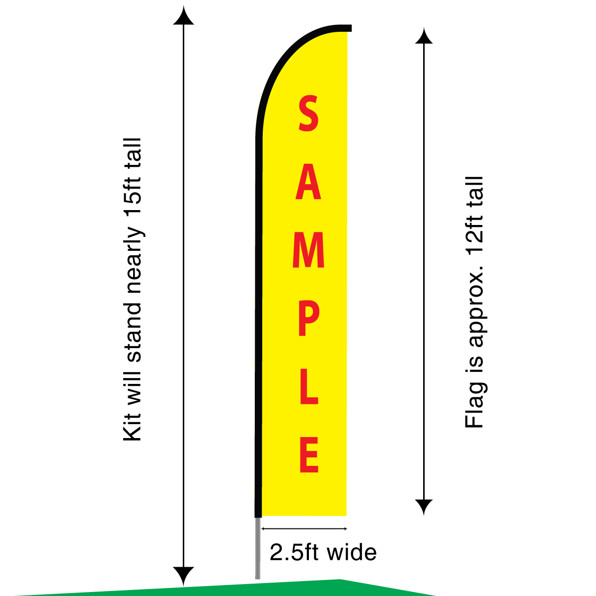 Bakery Sign Flag Kit 15' Feet Feather Flag Sign feather banners Outdoor Banner 3