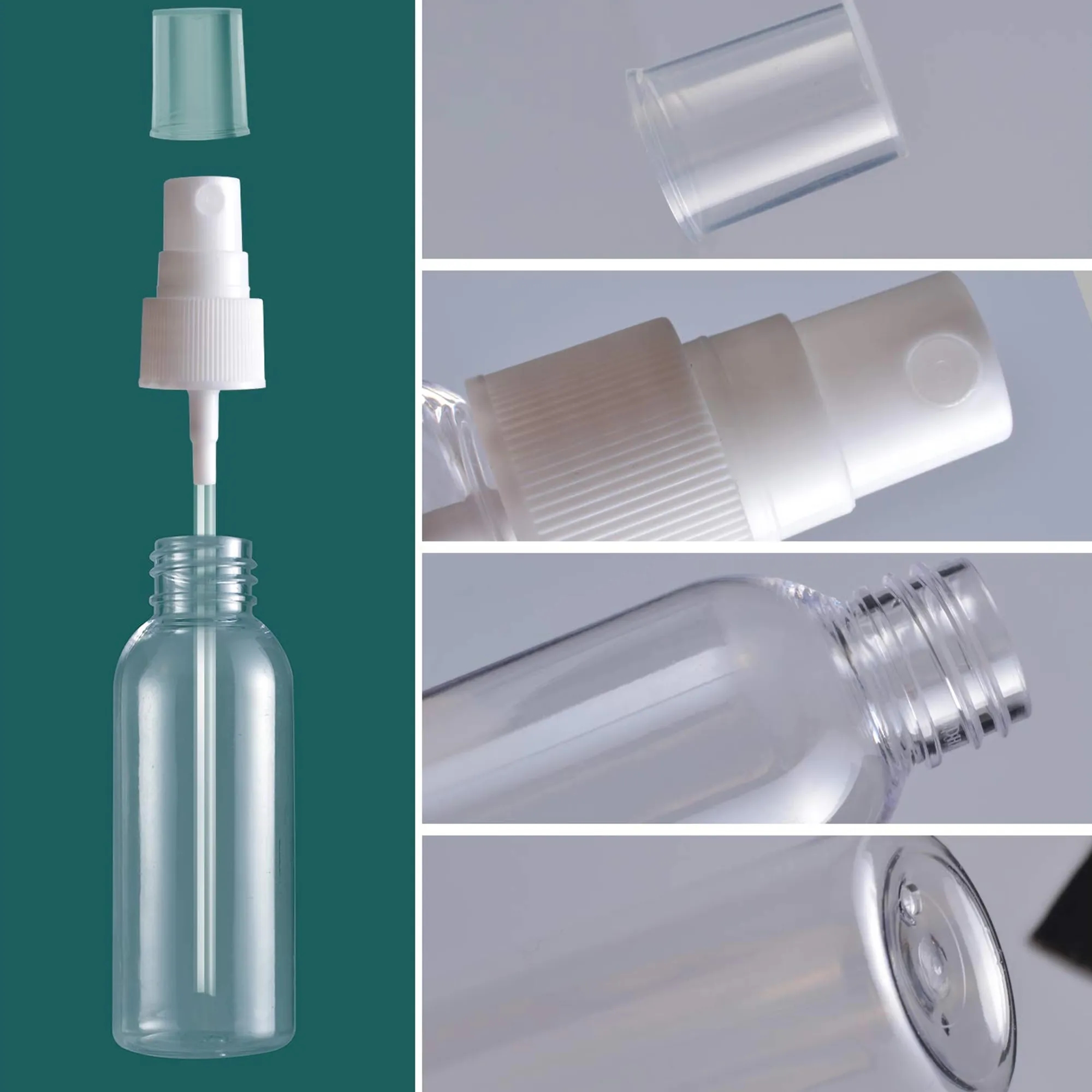 MOQ 20pcs 2oz Transparent Round Shoulder Spray Bottle 2