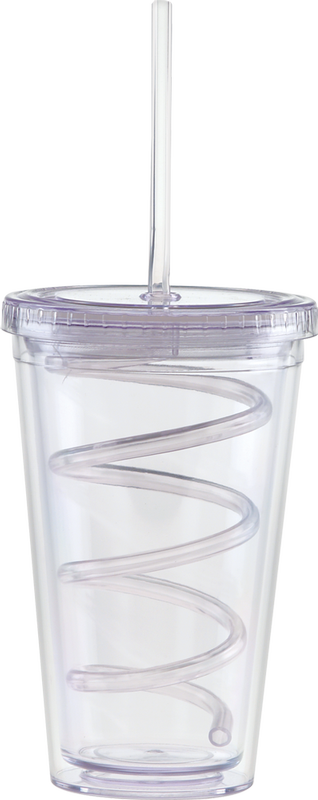 Carnival Cups-Color Curly Straw, Clear Lid 7