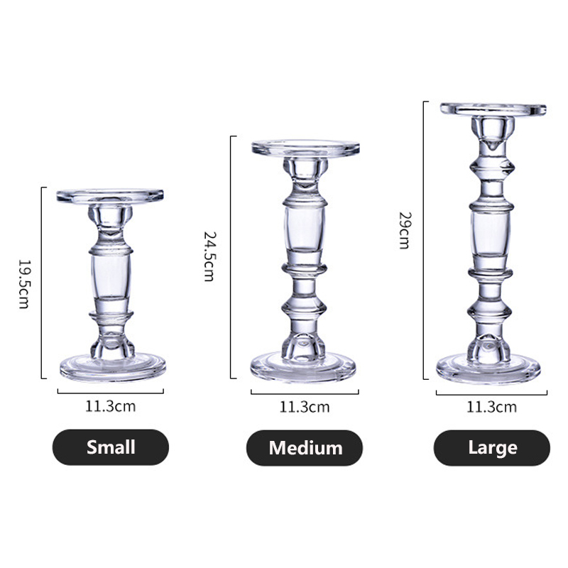 Clear Glass Candlestick Holders 2