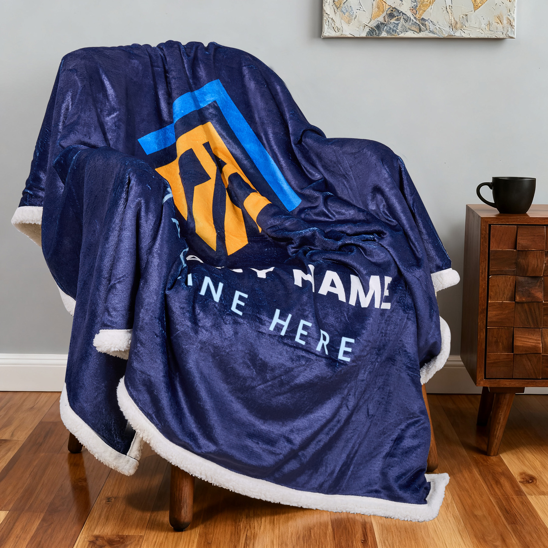 Sublimated Flannel Sherpa Throw Blanket (50"X 60") 3