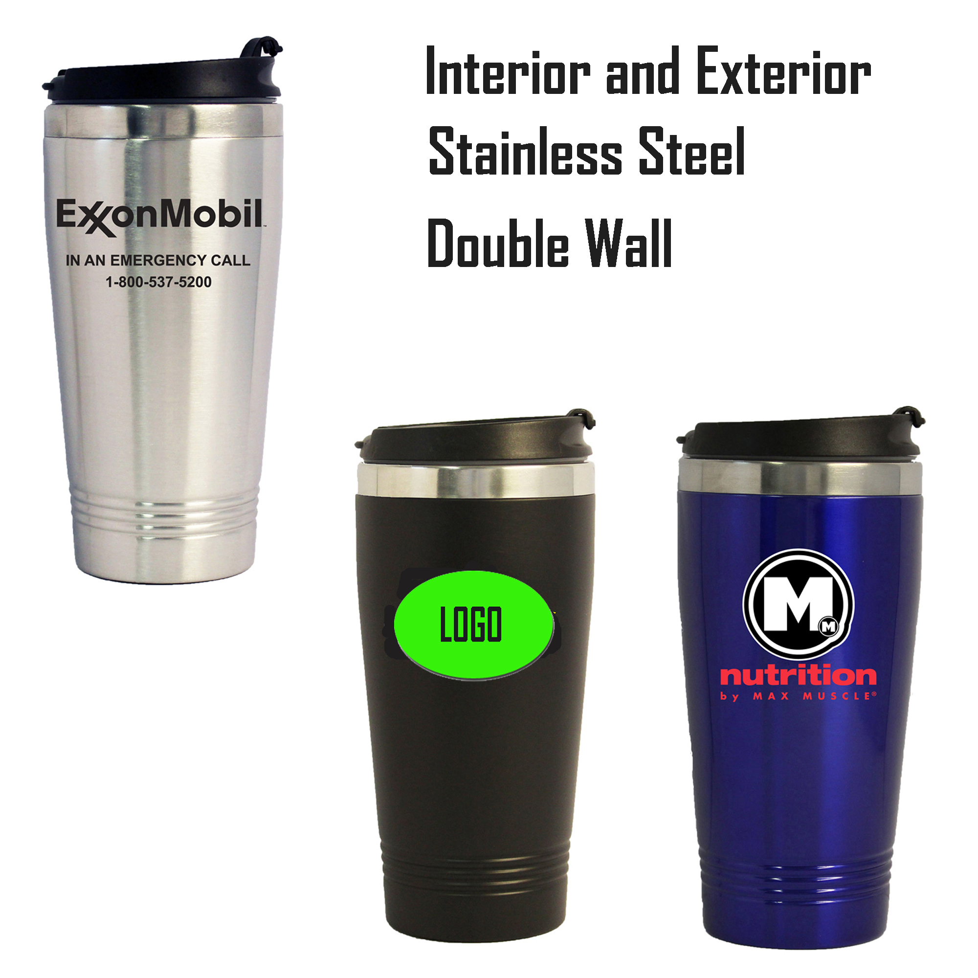 16oz Stainless Steel Mug W/Screw-on Lid 1