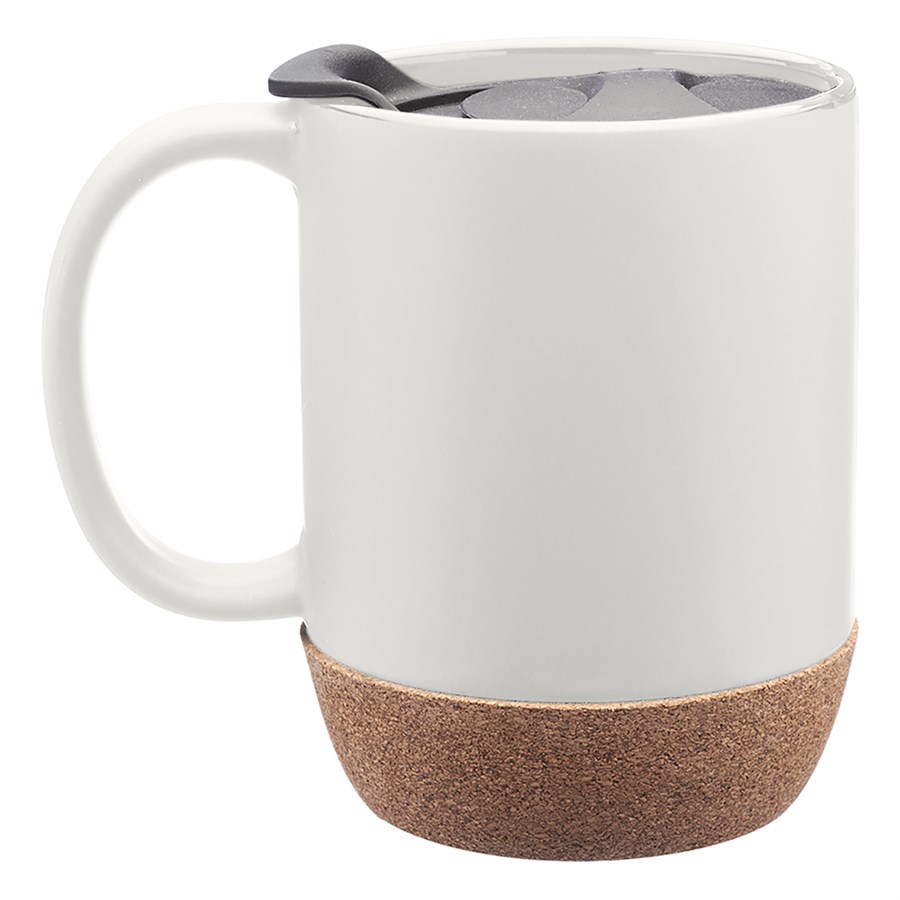 Ceramic Mug with Cork Bottom, 13 oz. 12