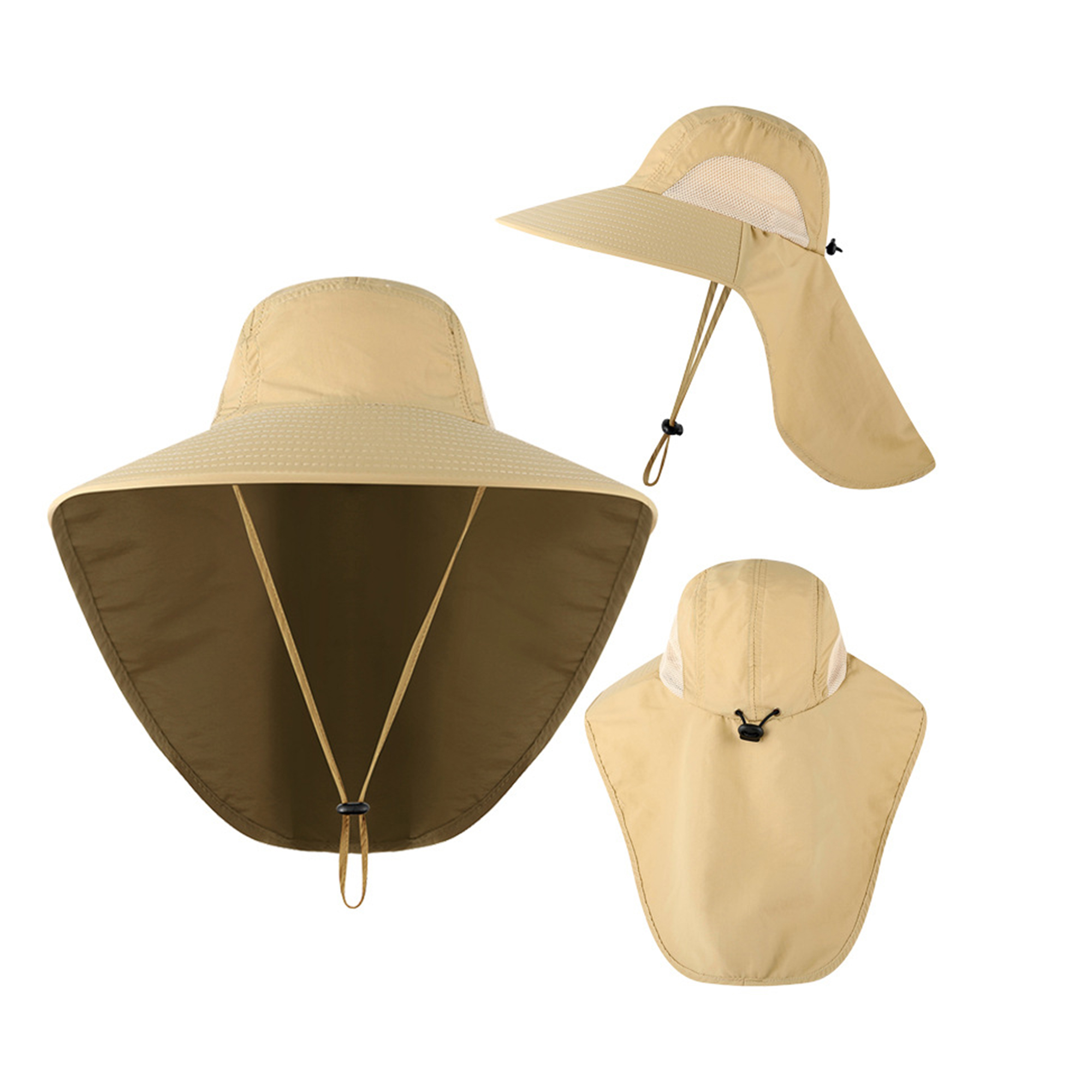 Wide Brim Sun Shield Hat With Neck Flap 14
