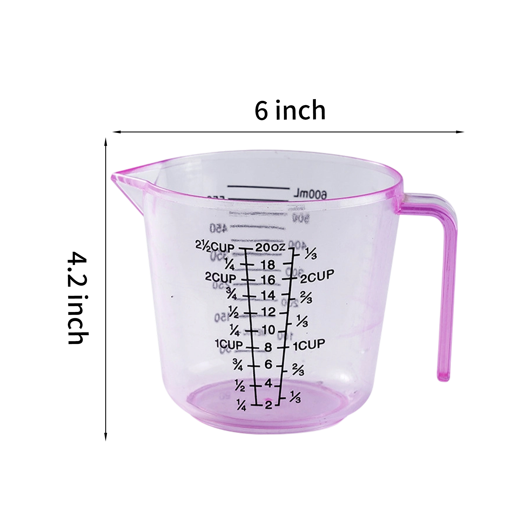 Plastic Kitchen Measuring Cup 20oz Capacity With Pour Spout 2