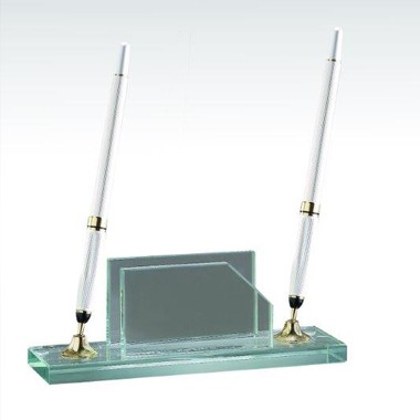 BUSINESS CARD HOLDER WITH 2 PENS SET 2