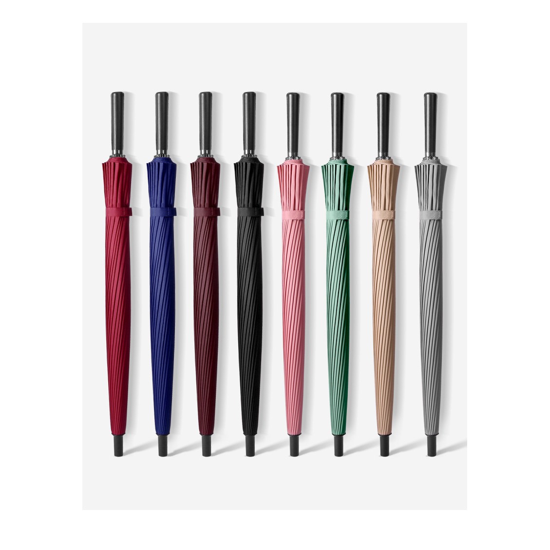 Auto Open 16-Rib Wooden Handle Windproof Umbrella 2