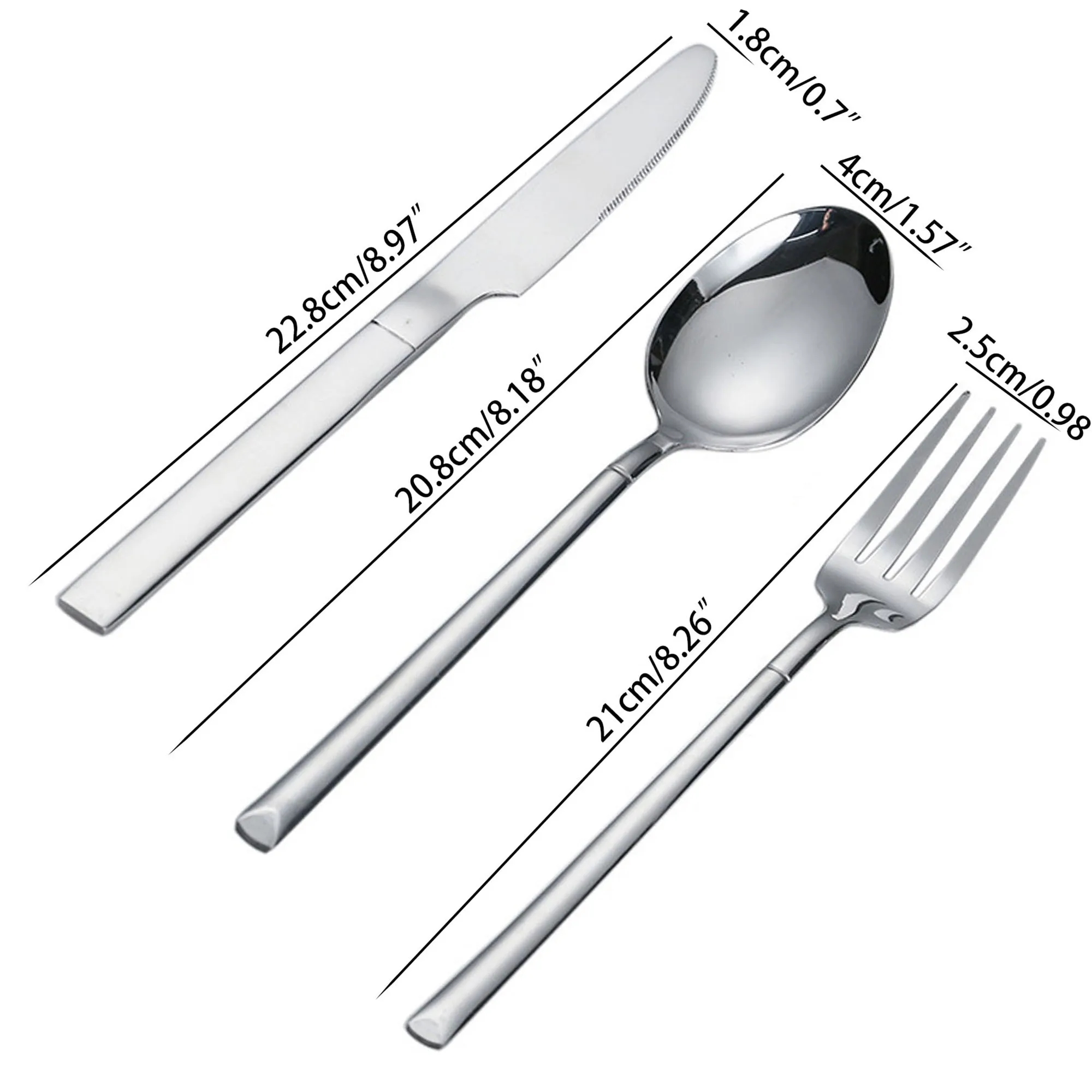 410 Stainless Steel Knife Fork Spoon Tableware Set 4