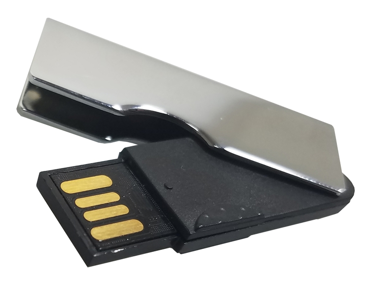 1207FMS Shiny Silver Swivel Style Flash Memory Drive 2.0v 3