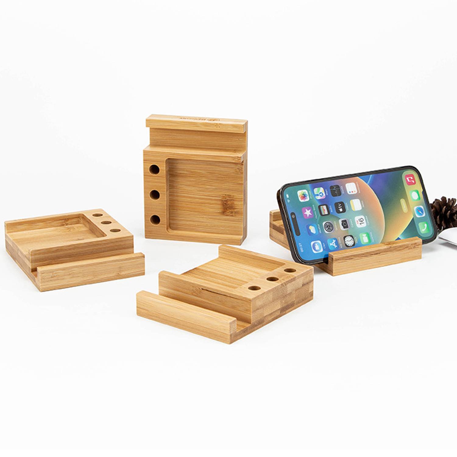 Bamboo Multi-Functional Sticky Notes Desk Organizer 7