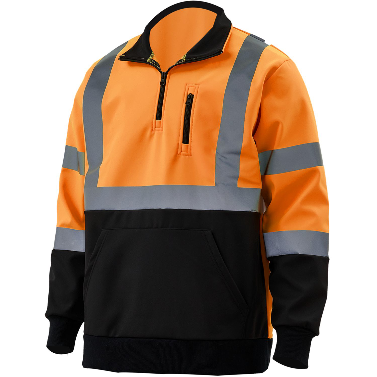 Class 3 Color Block Safety Quarter Zip with Kangaroo Pocket 10