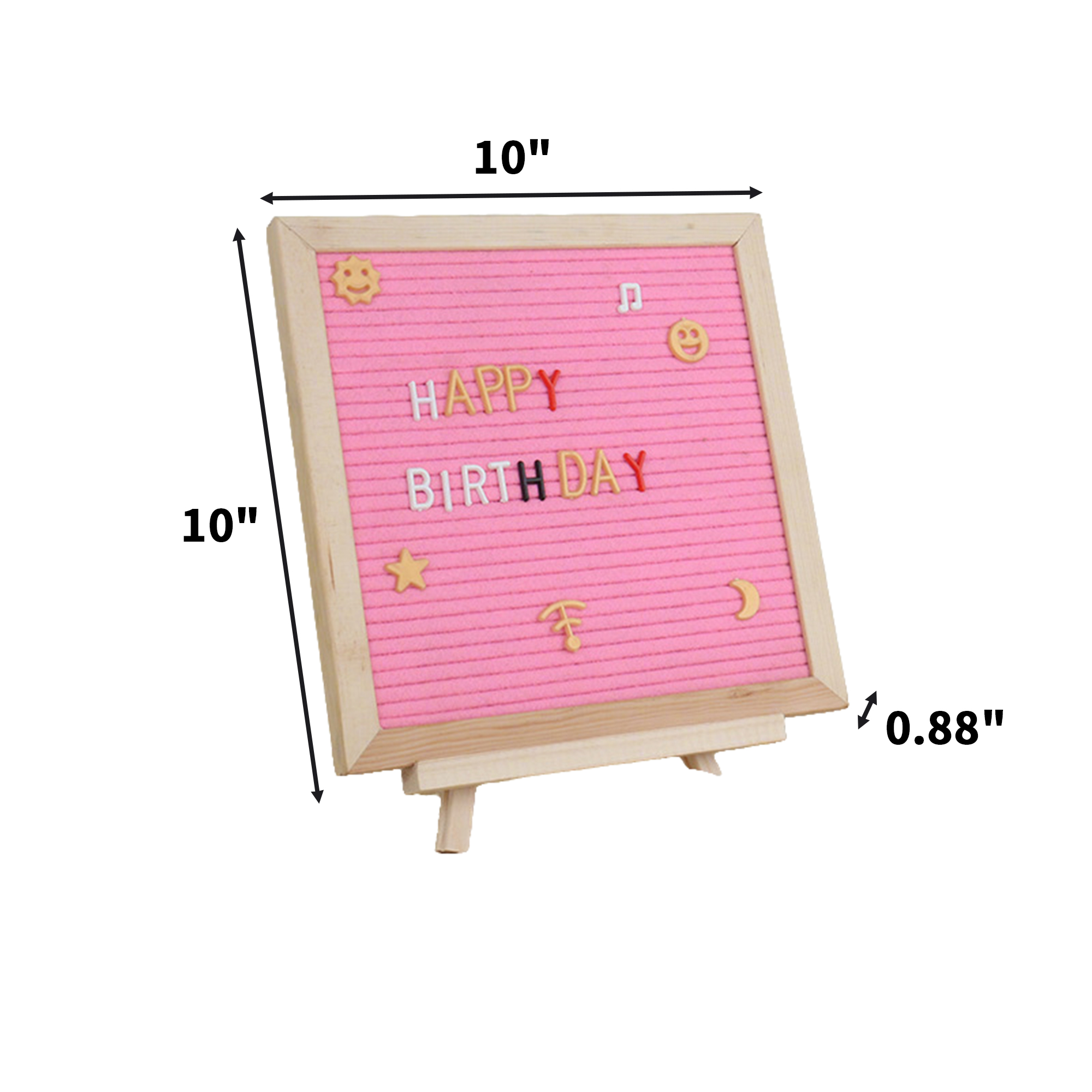 Felt Message Board With 135 Letter Set 10" x 10" x 0.88" 2