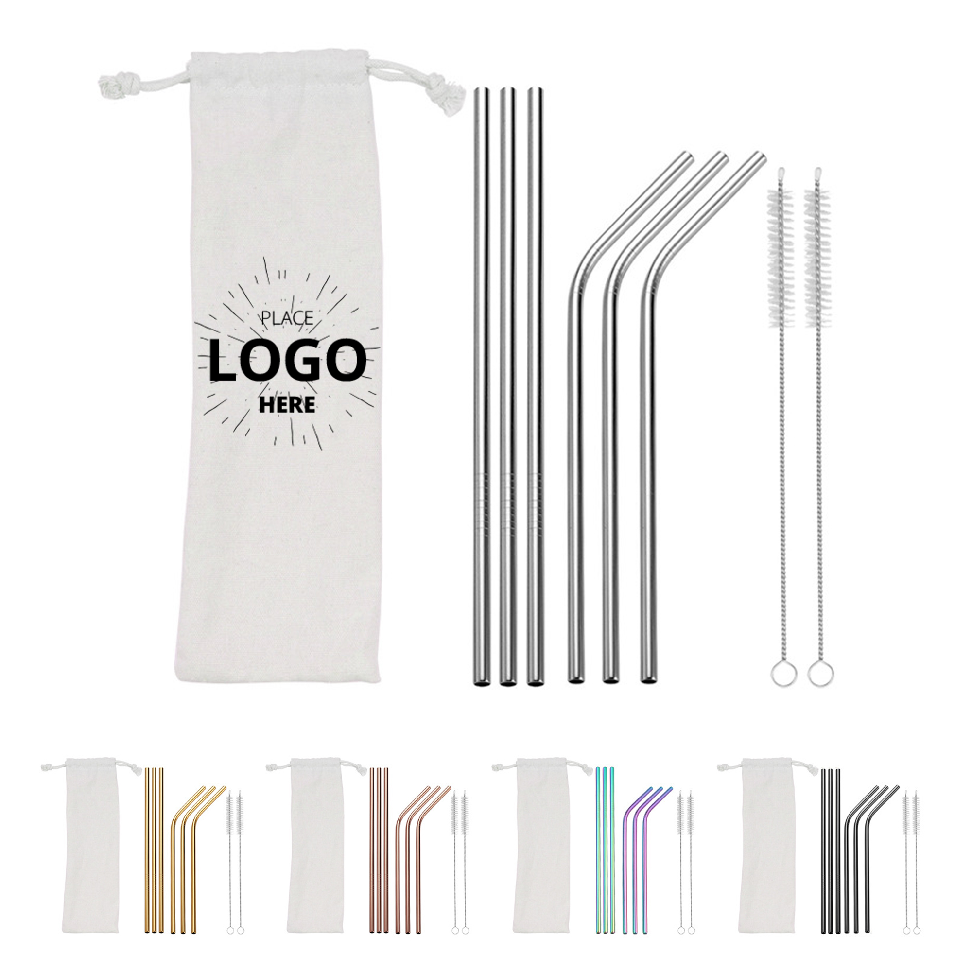 Reusable Stainless Steel Straws Set 1
