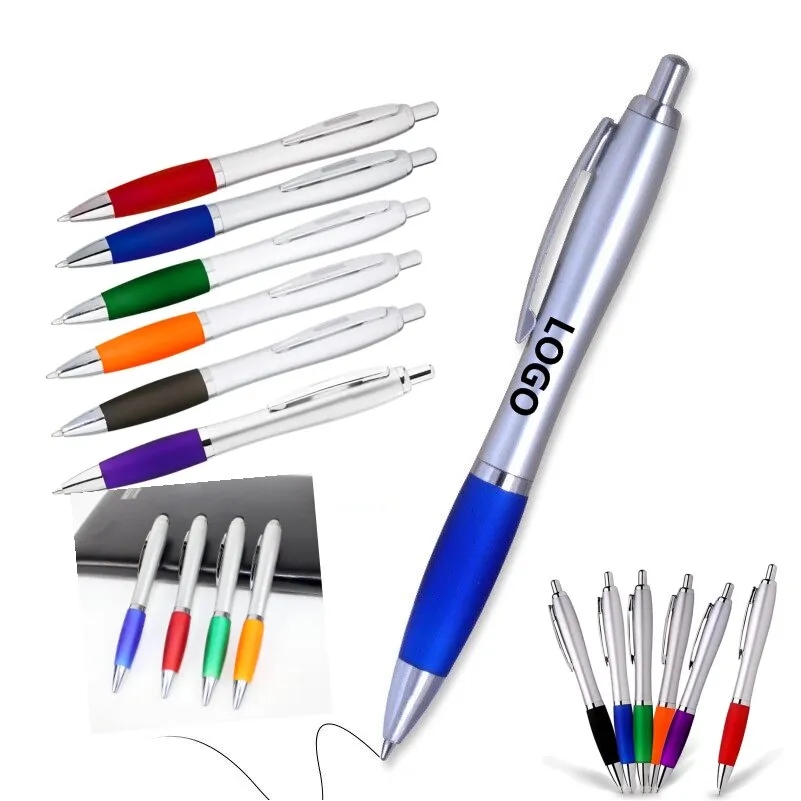 Click Satin Gray Finish Plastic Ballpoint Pen 1