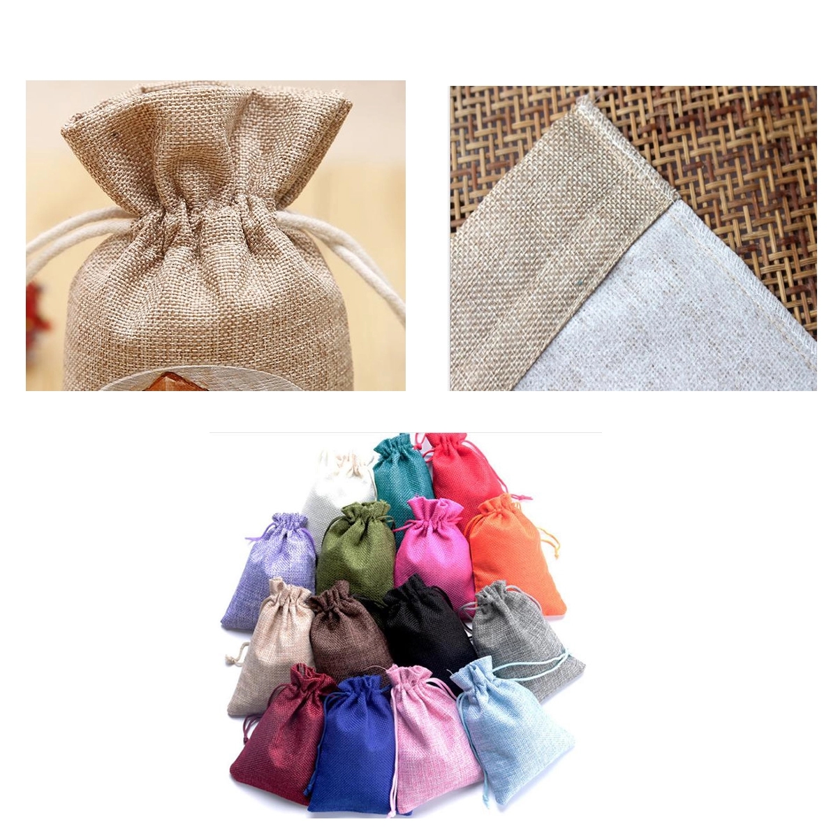 Burlap Bags DrawstringBag Party FavorBags 4