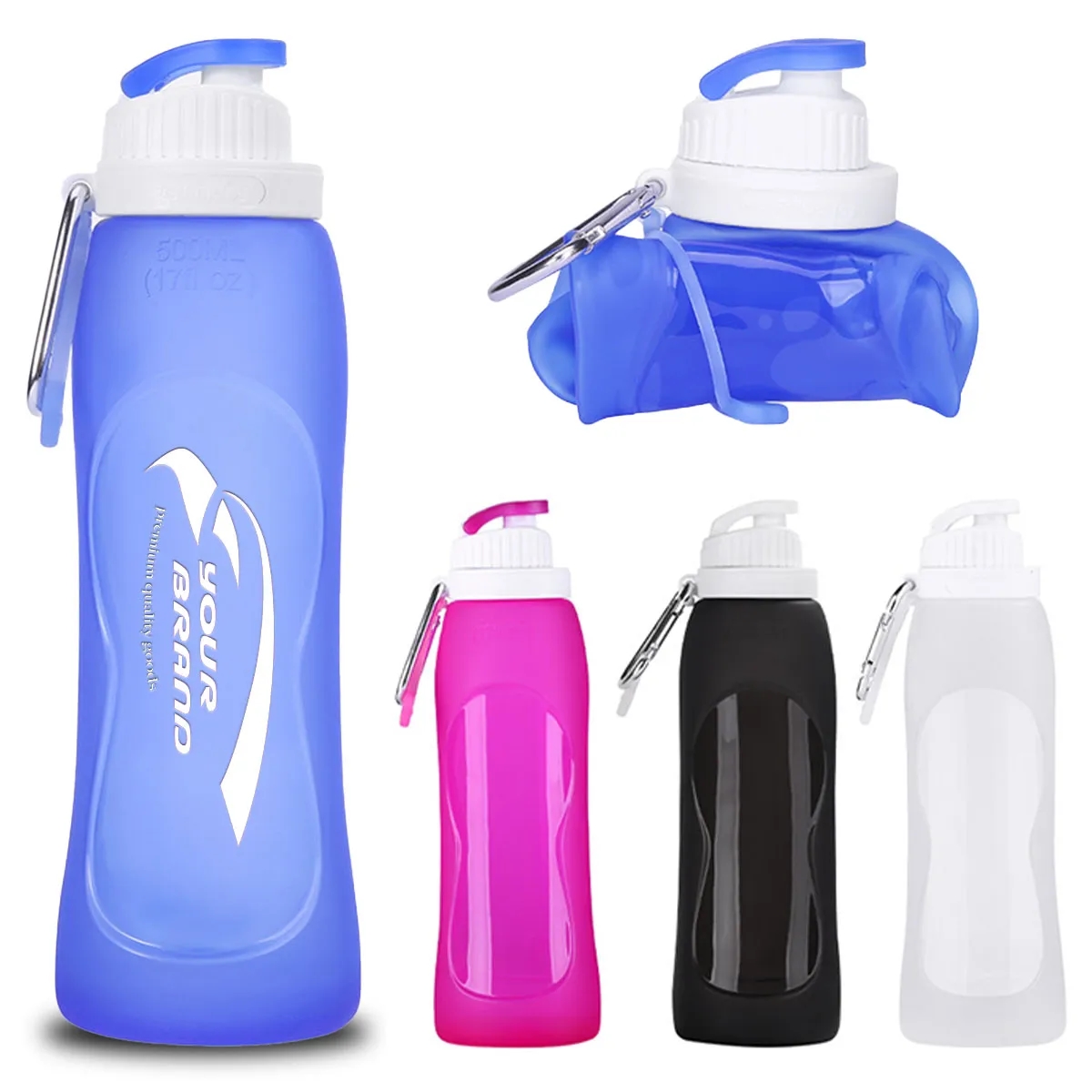 Collapsible Silica Gel Outdoor Sports Travel Water Bottle 2