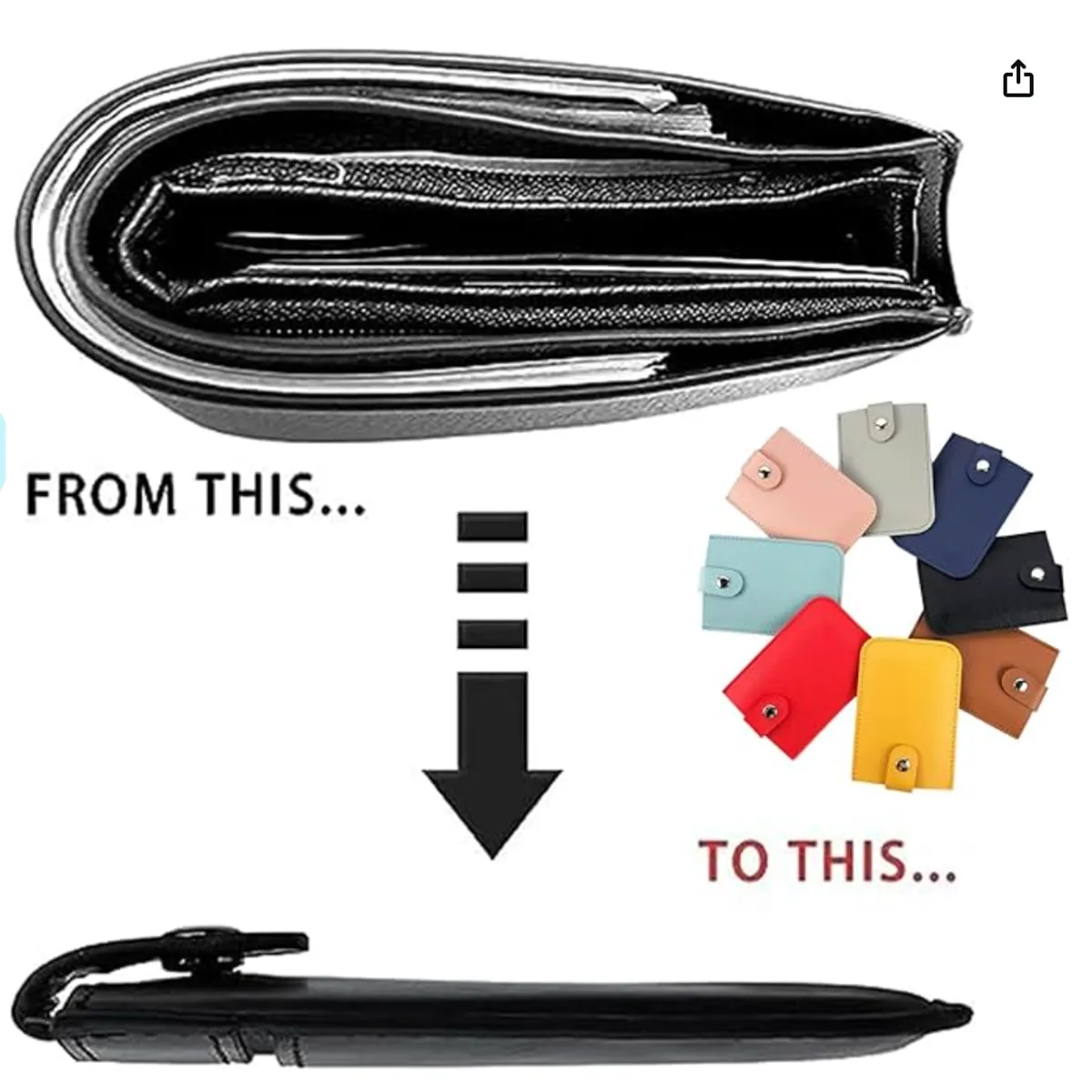 PU Leather Stackable Pull-Out Slim Casual Card Holder 6