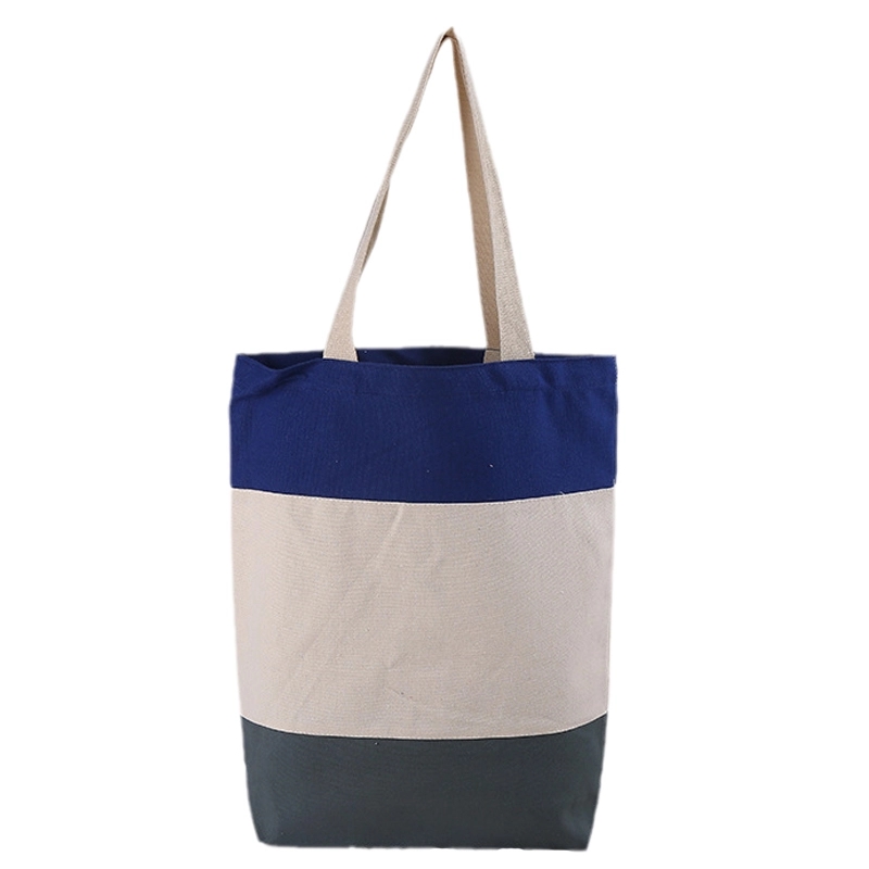 Custom Color-Blocking Canvas Shopping Handbag & Tote Bag 5