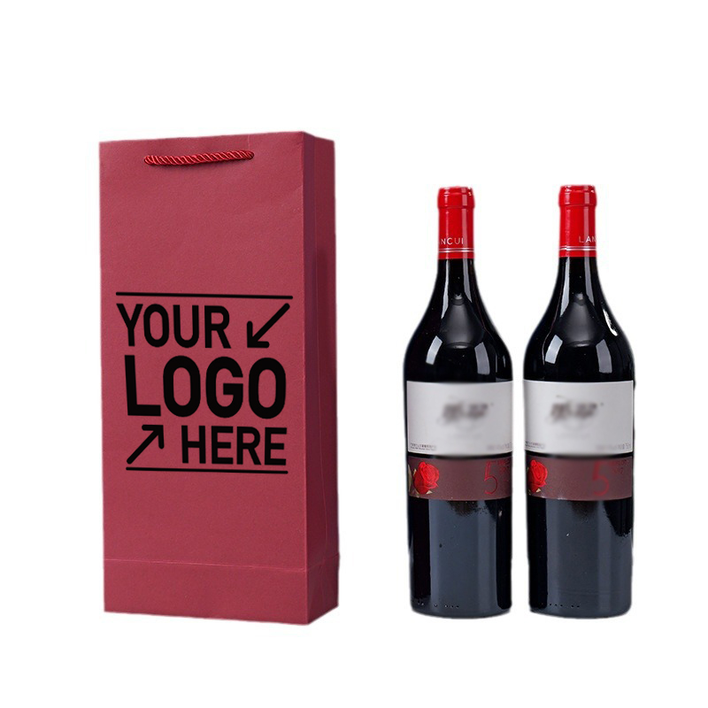 Kraft Paper Wine Bag for Two Bottles 3