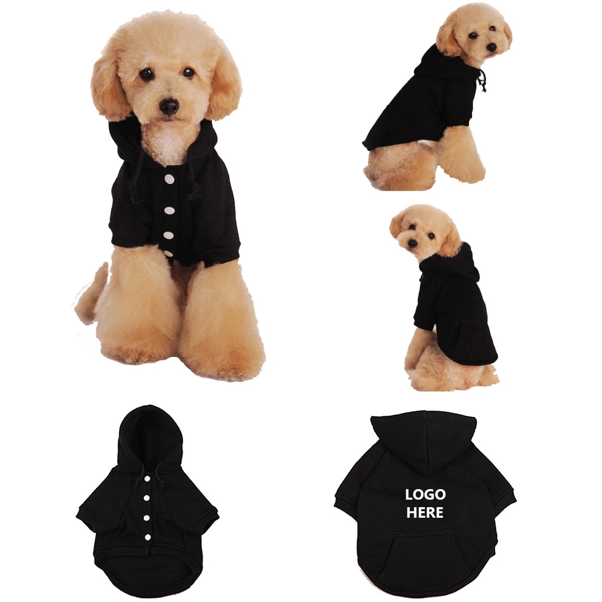 Puppy Hoodie Sweater Dog Coat With Pockets 2