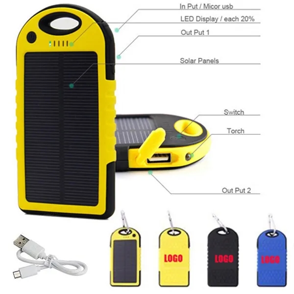 Stock & Quick Ship 5000mAh Solar Charger With Custom Brand 4