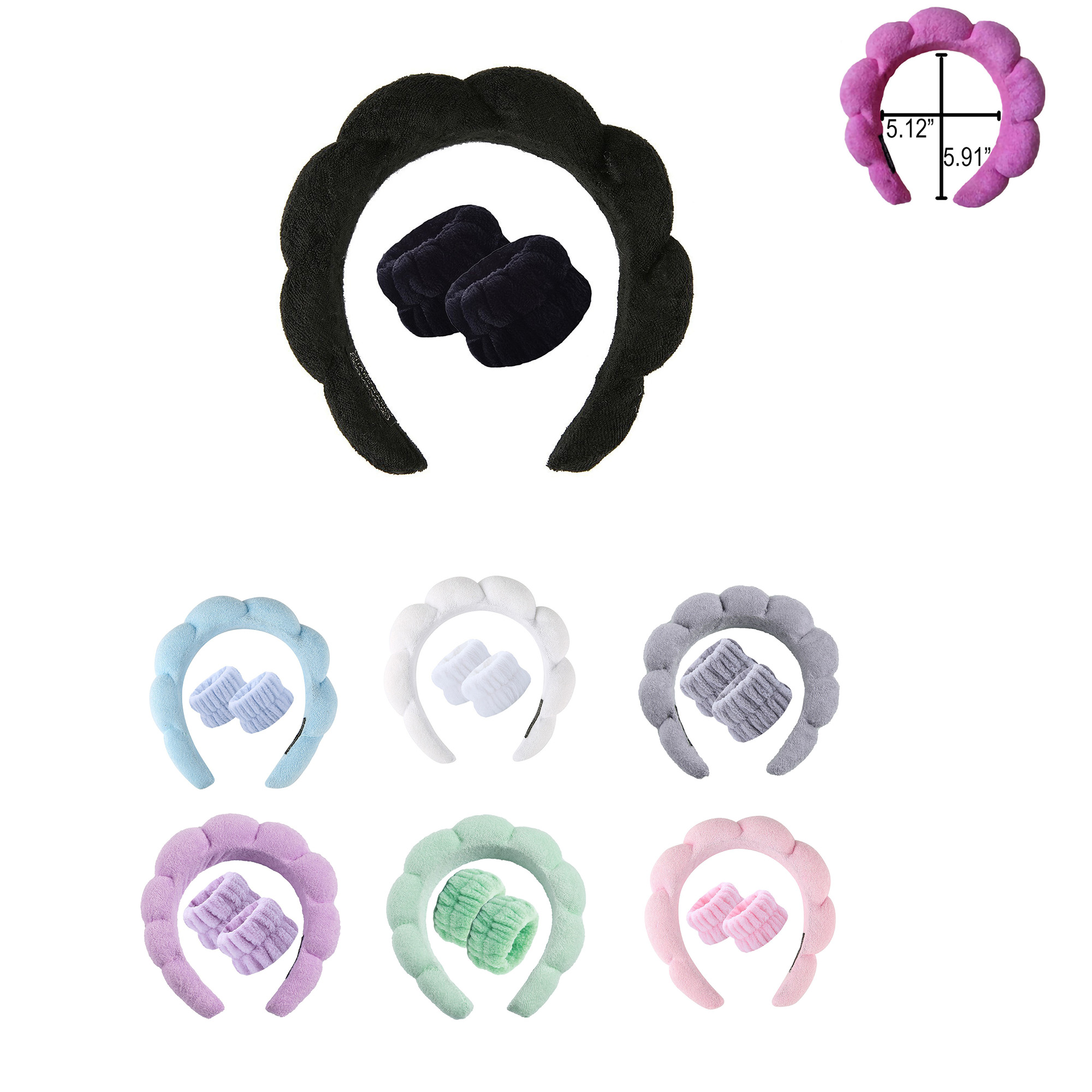 Terry Cloth Cloud Spa Headband MOQ50 2