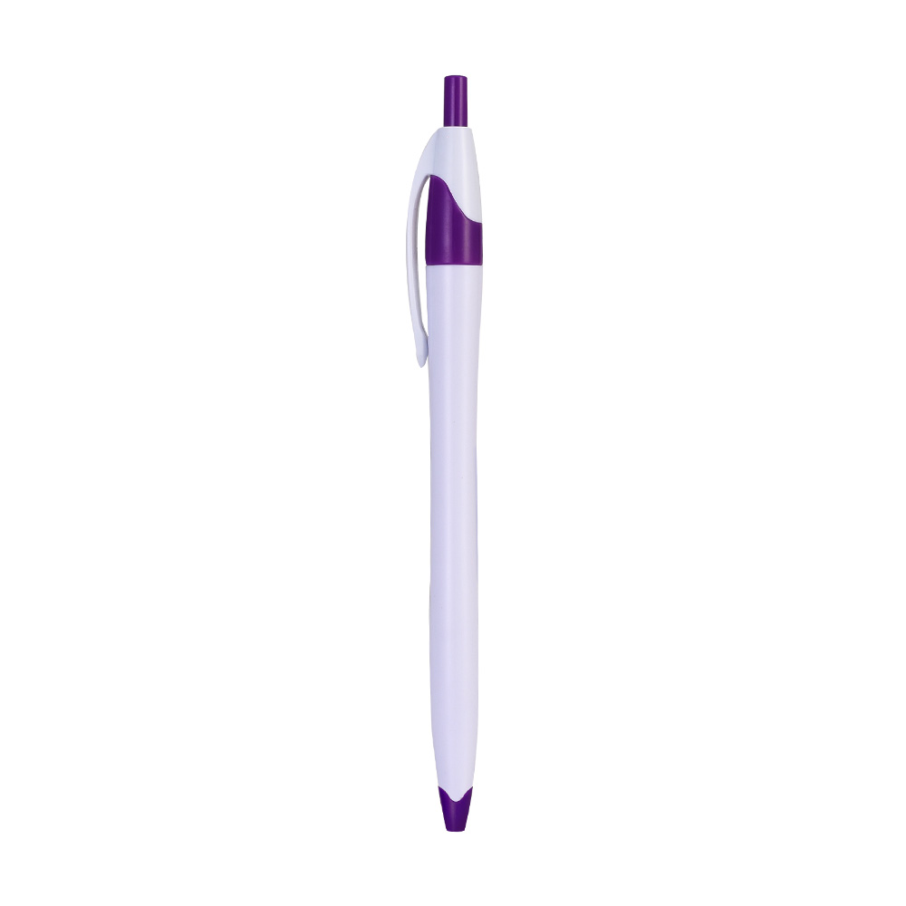 White Retractable Pen with Colored Trim 8