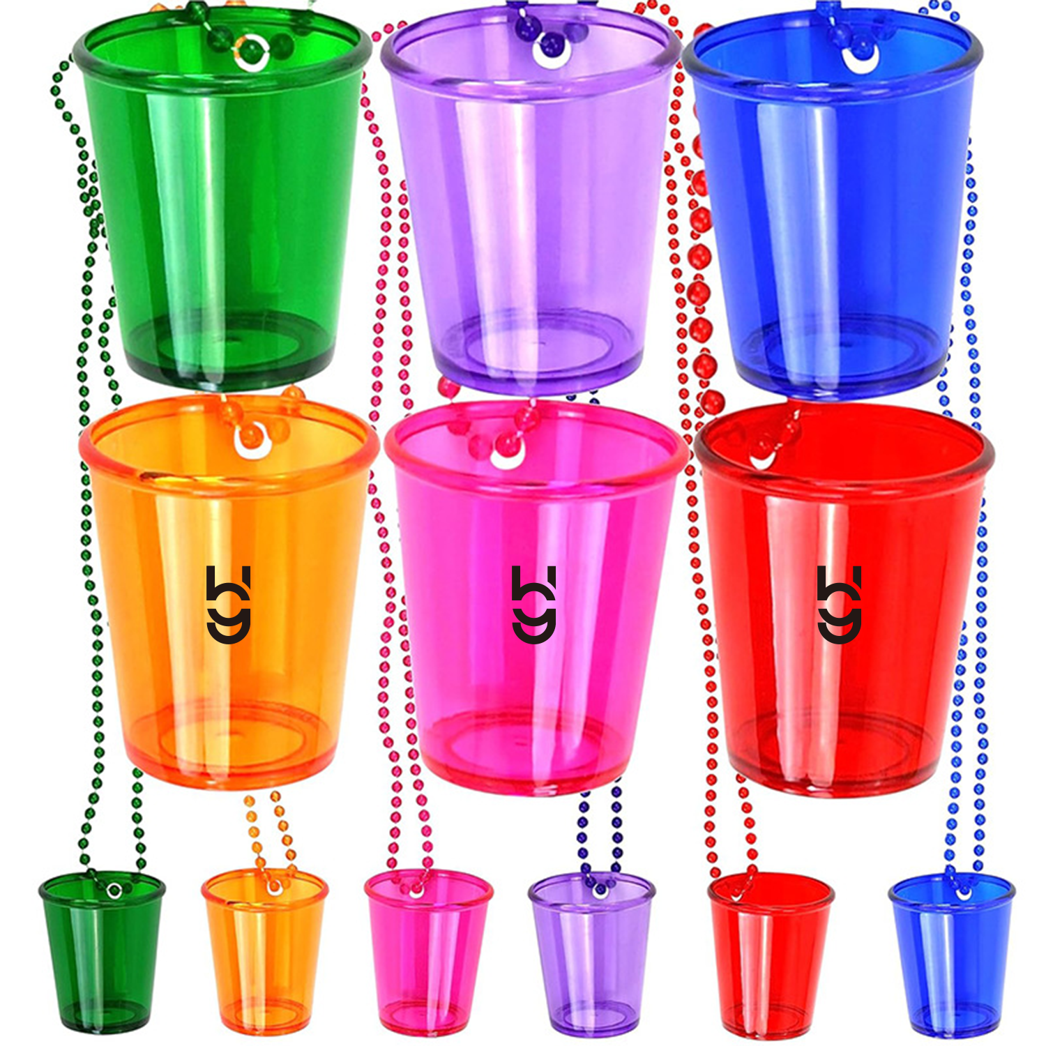 Party Shot Glasses with Colorful Beaded Necklaces 2
