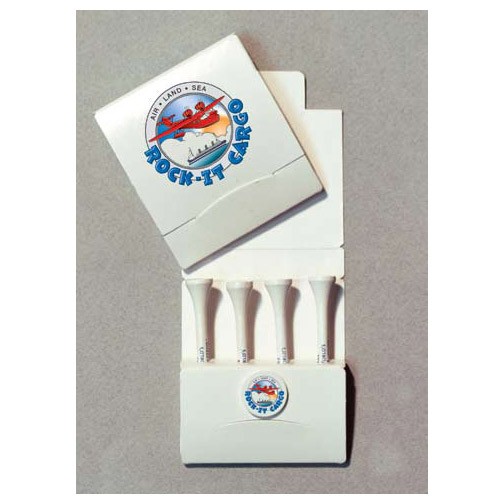 Pro Elite Gold Standard Golf Tee Packet w/ Four 3 1/4" Tees & 1 Marker 1