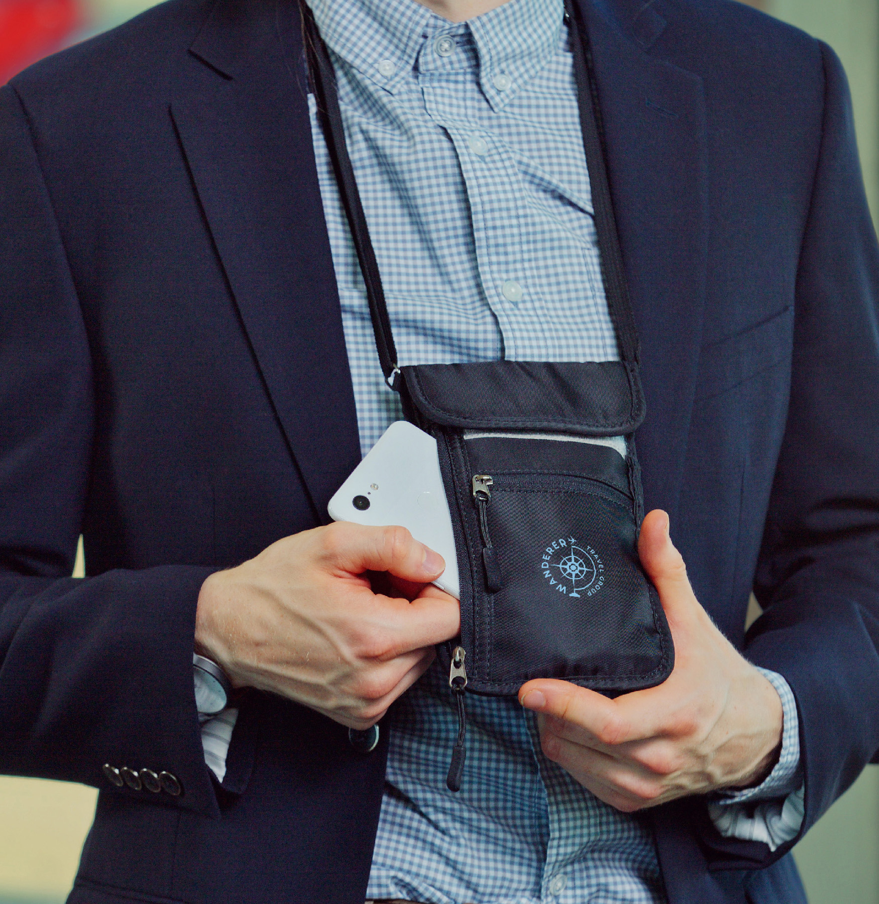 AeroLOFT® Jet Black Safety Organizer Neck Wallet 8