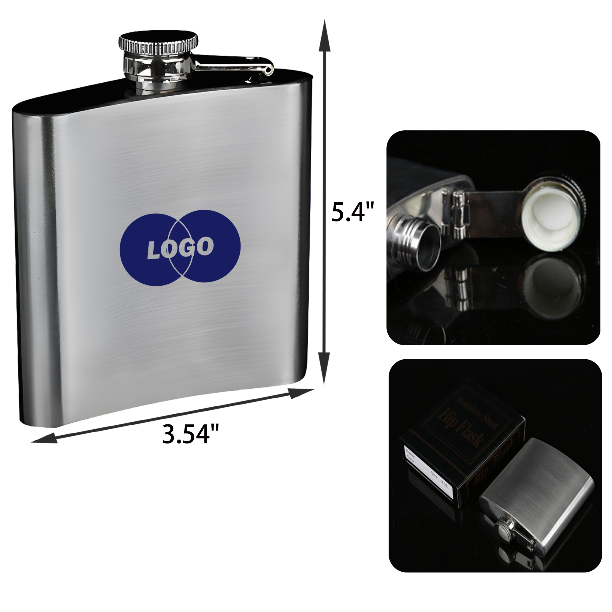 MOQ 20 PCS Stylish 8 OZ Stainless Steel Hip Flask 2