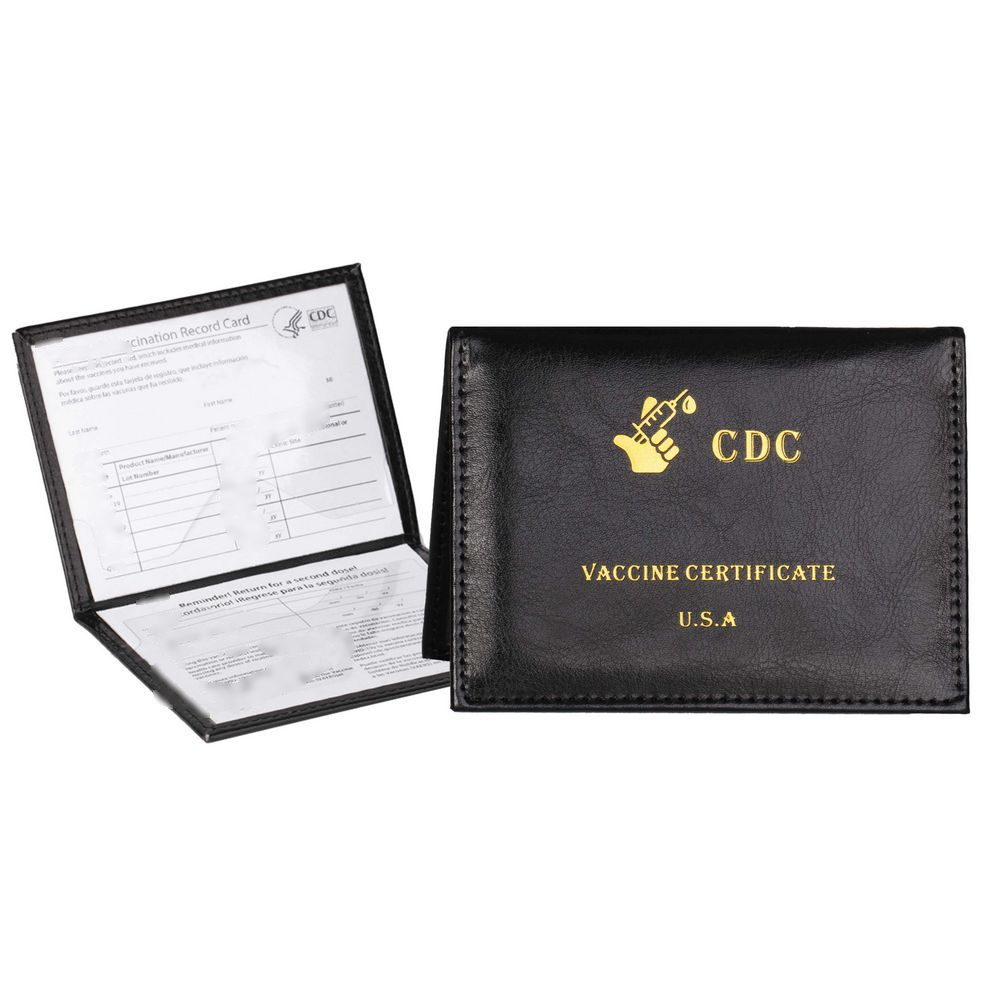 Leatherette Vaccine Card Holder - Deboss / Aluminum Foil 7