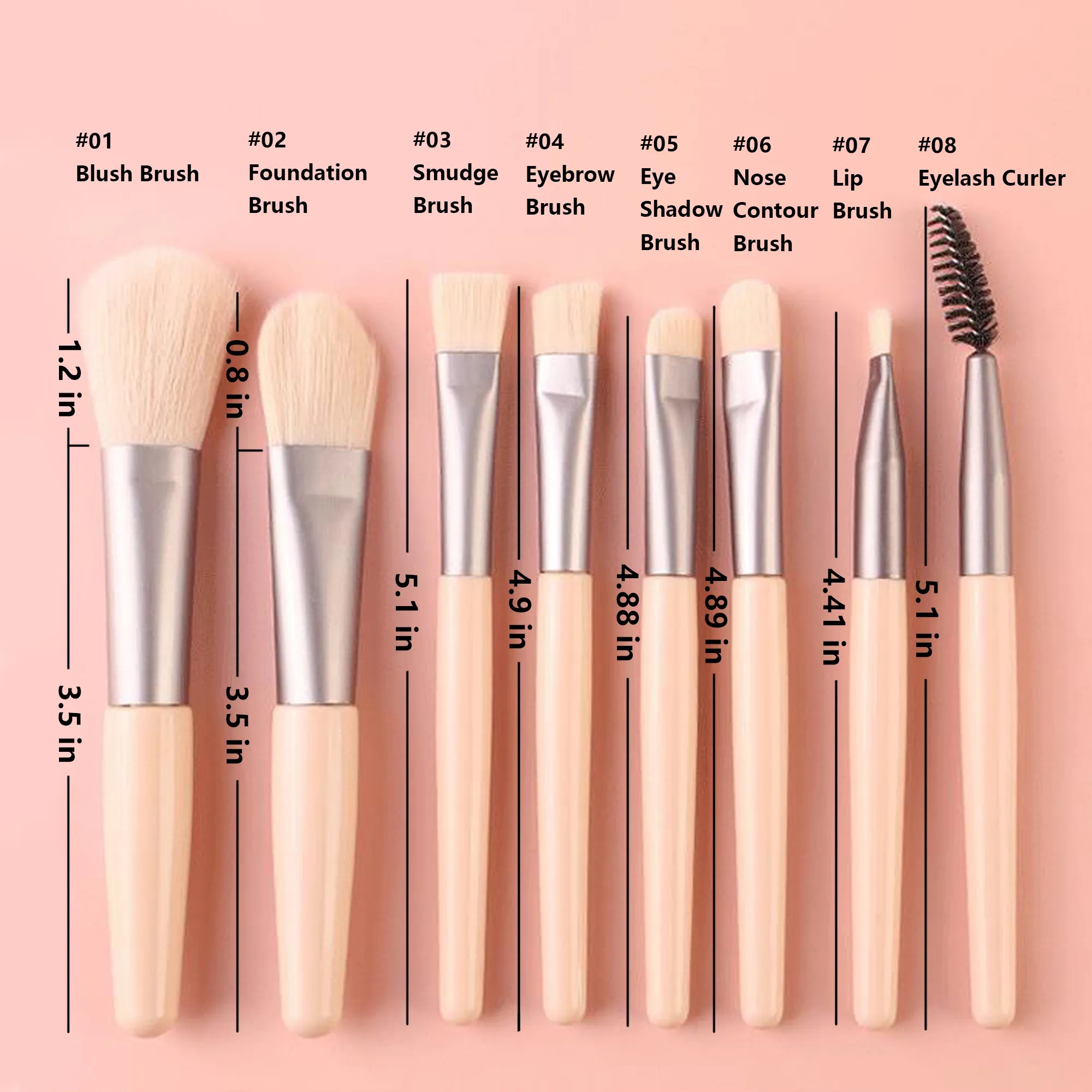 Complete 8-Piece Makeup Brush Kit 5