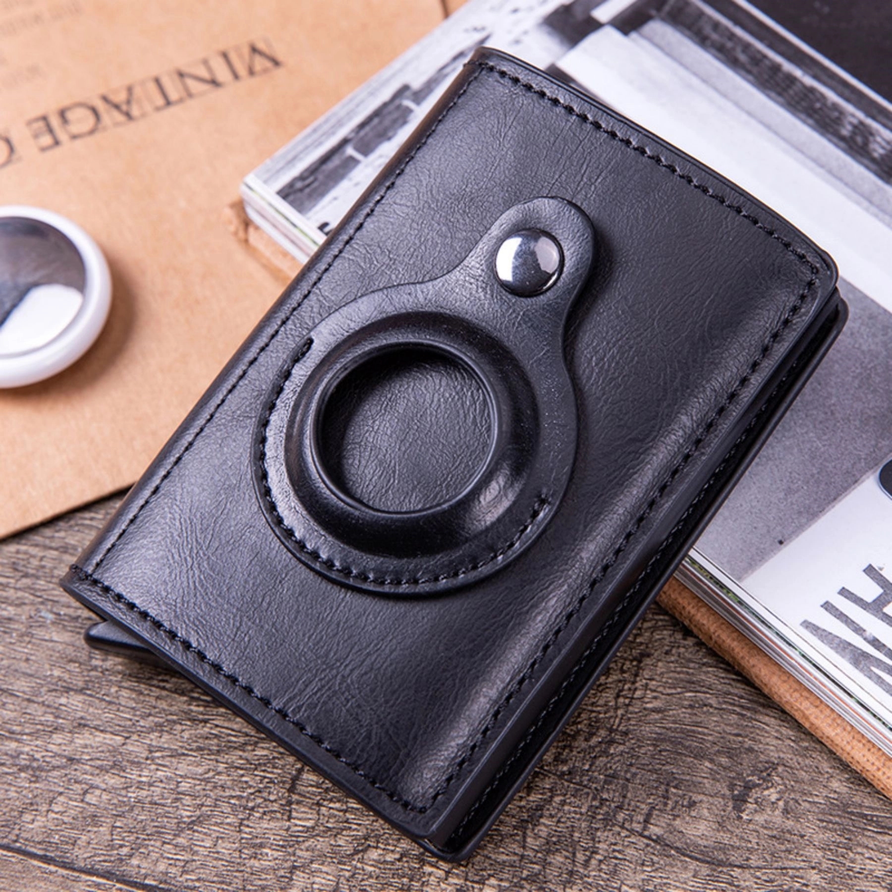 AirTag Slim Wallet With Money Clip RFID Credit Card Holder 4