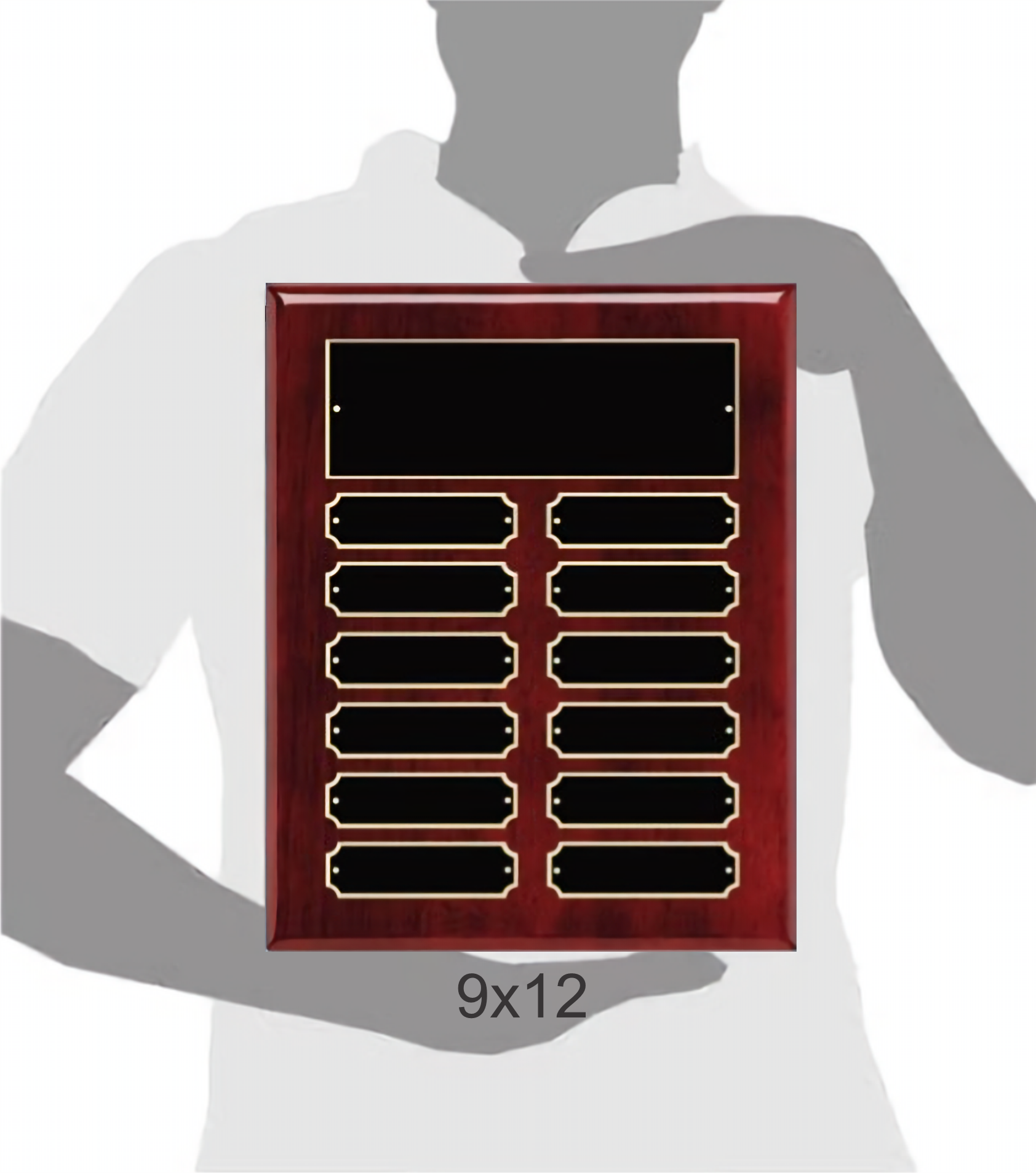 Perpetual Piano Finish Rosewood Plaque w/ 12 Plates 5