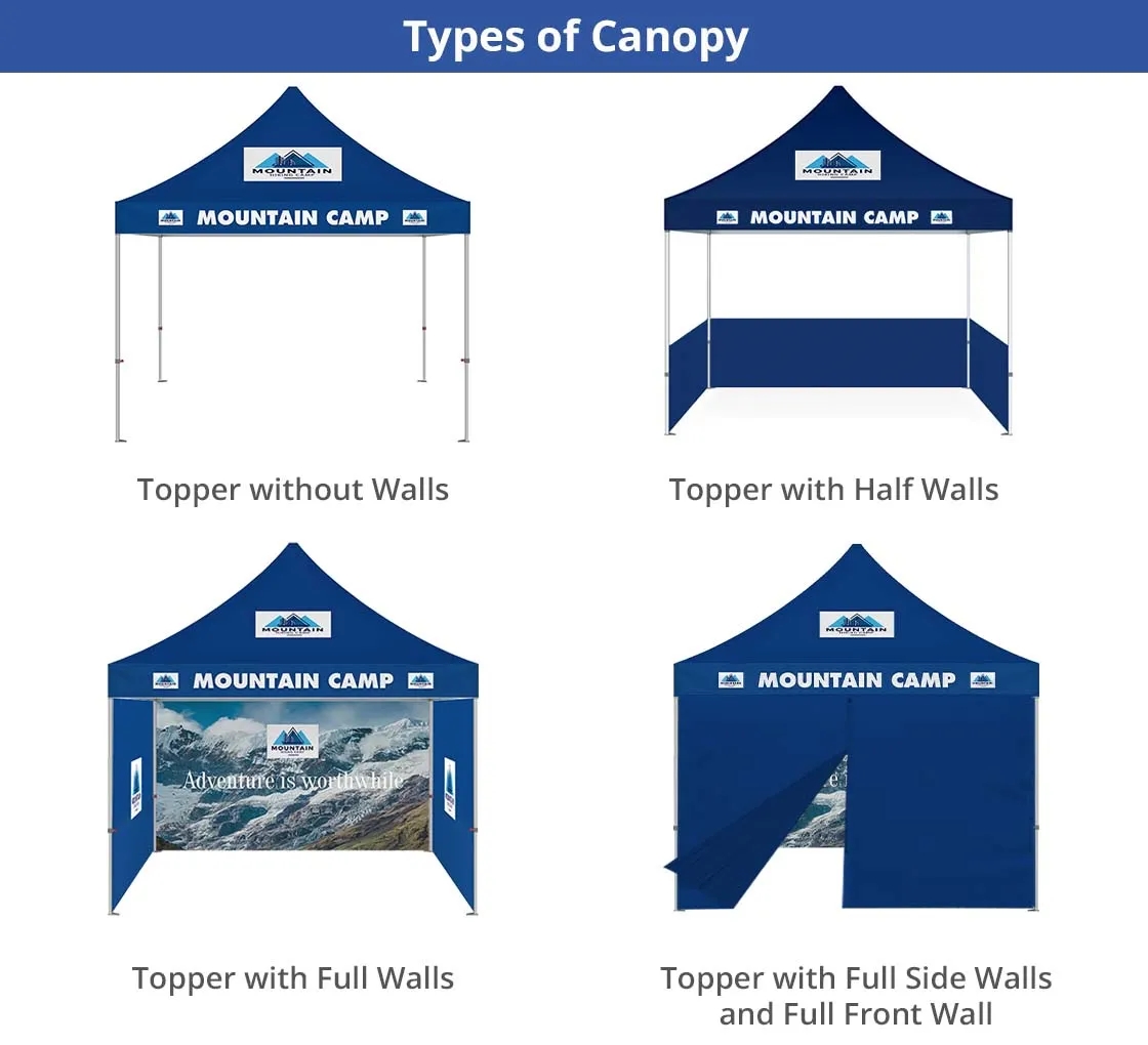 10Ft Steel Custom Canopy Tent (Topper+Hardware and Backwall) 8