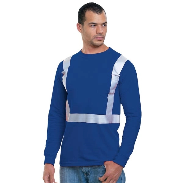 Hi-Vis 100% Cotton Pocket L/S Crew Tee 8