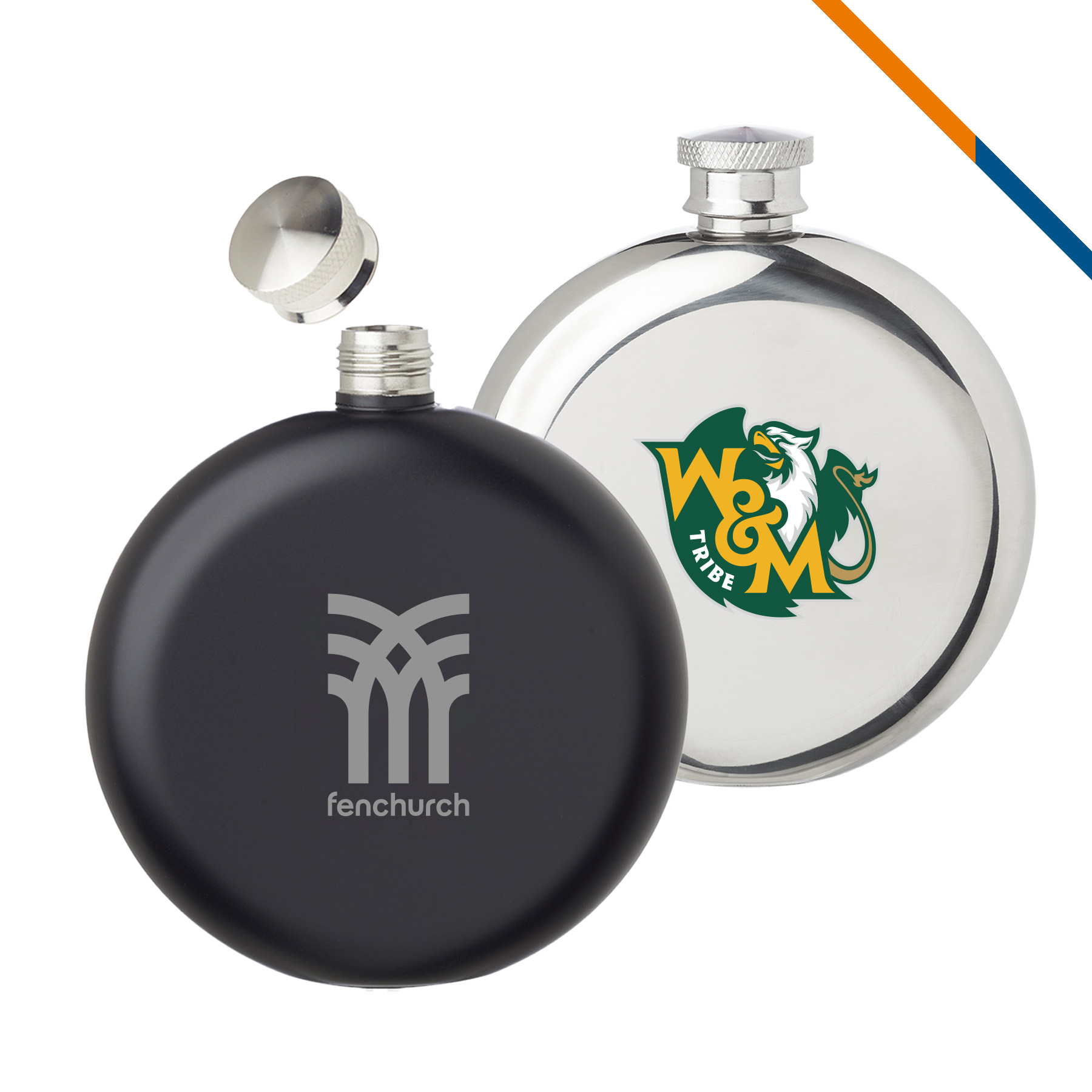 Comma Stainless Steel Hip Flask – 5 OZ., custom water bottle with logo imprint 5