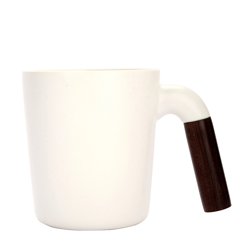 12 OZ. Custom Wooden Handle Ceramic Coffee & Milk Drink Mug 13