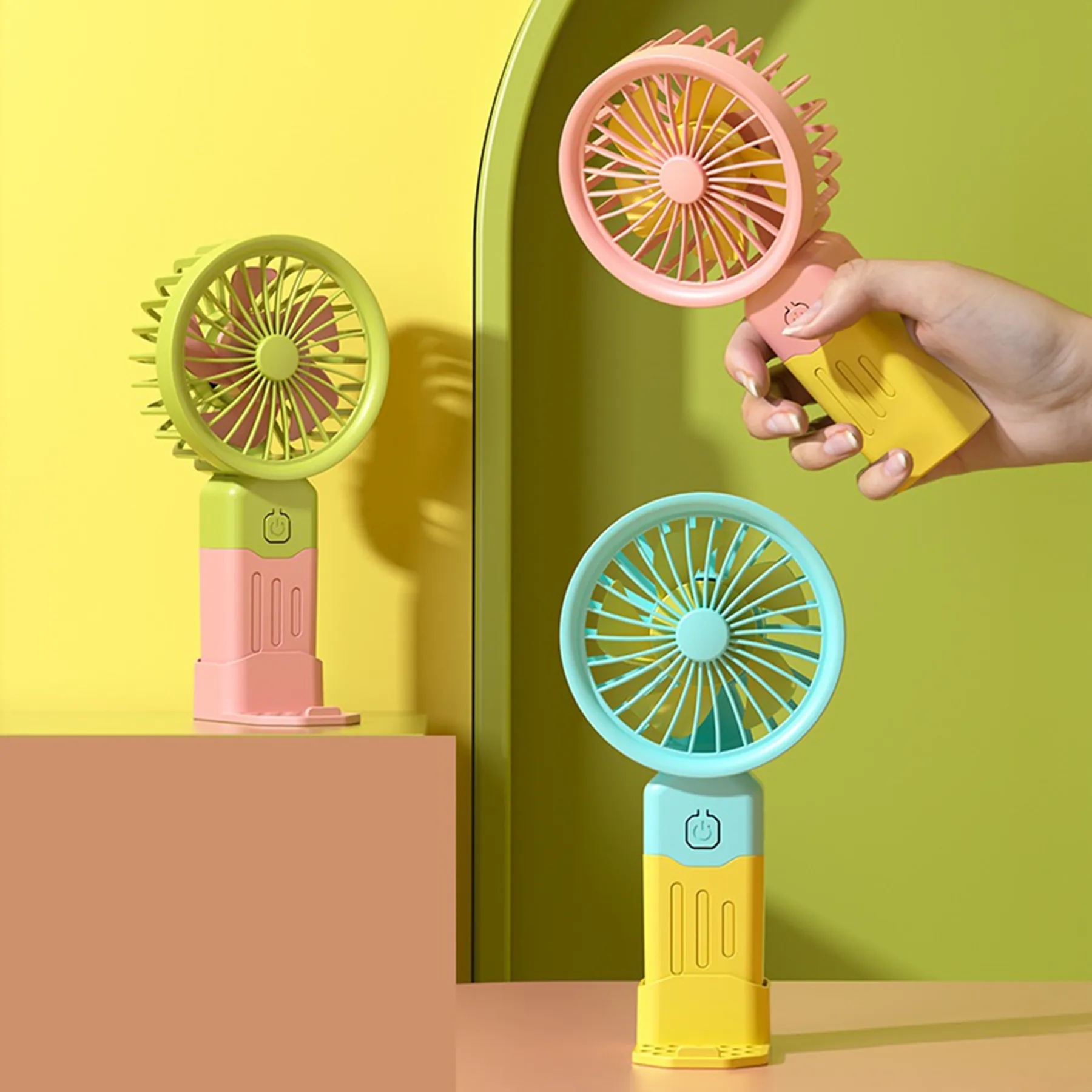 500 mAh Rechargeable USB Mini Fan with Mobile Phone Stand 2
