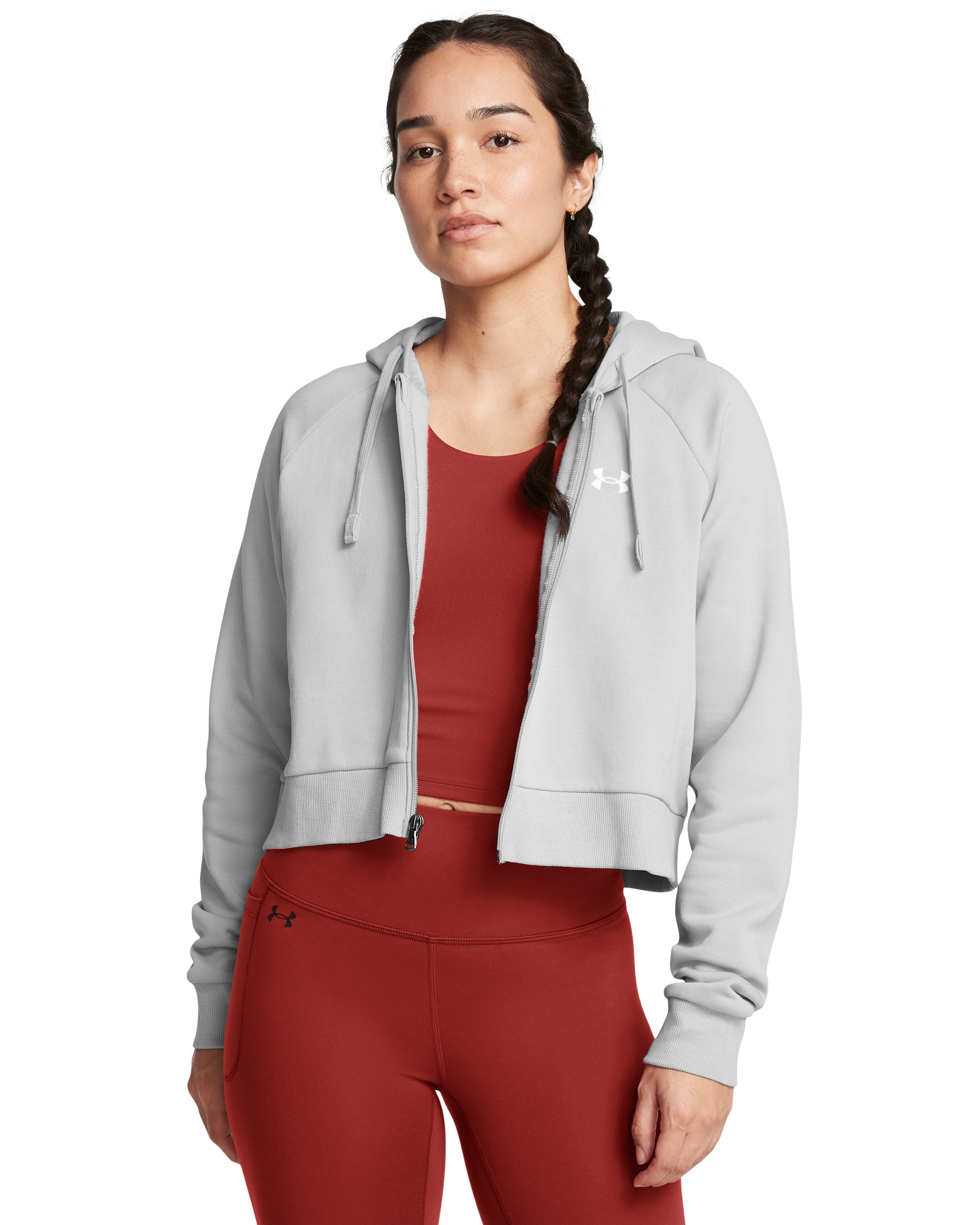 UA Rival Fleece Women's Crop Full-Zip 2