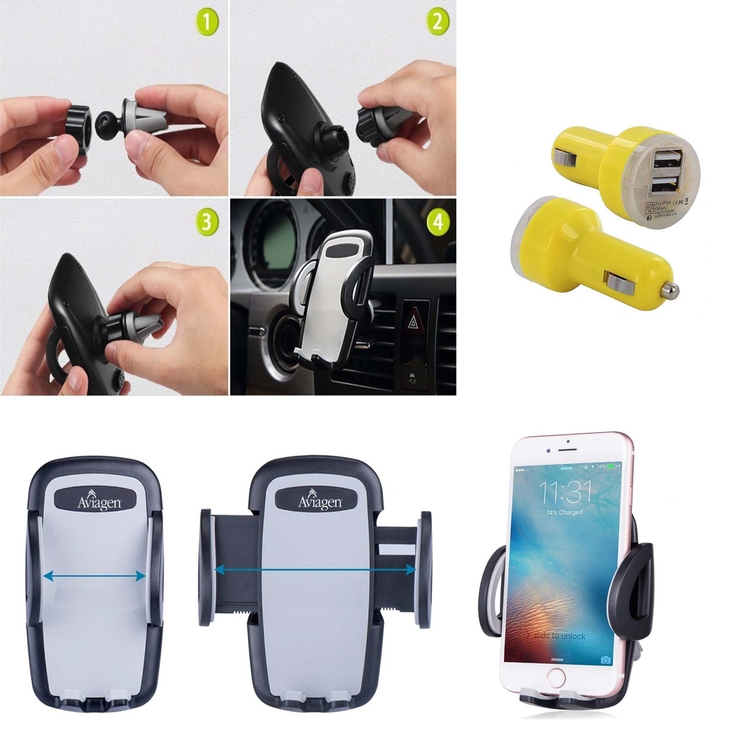 iBank ® Car Phone Holder compatible with iPhone, Galaxy & More 1