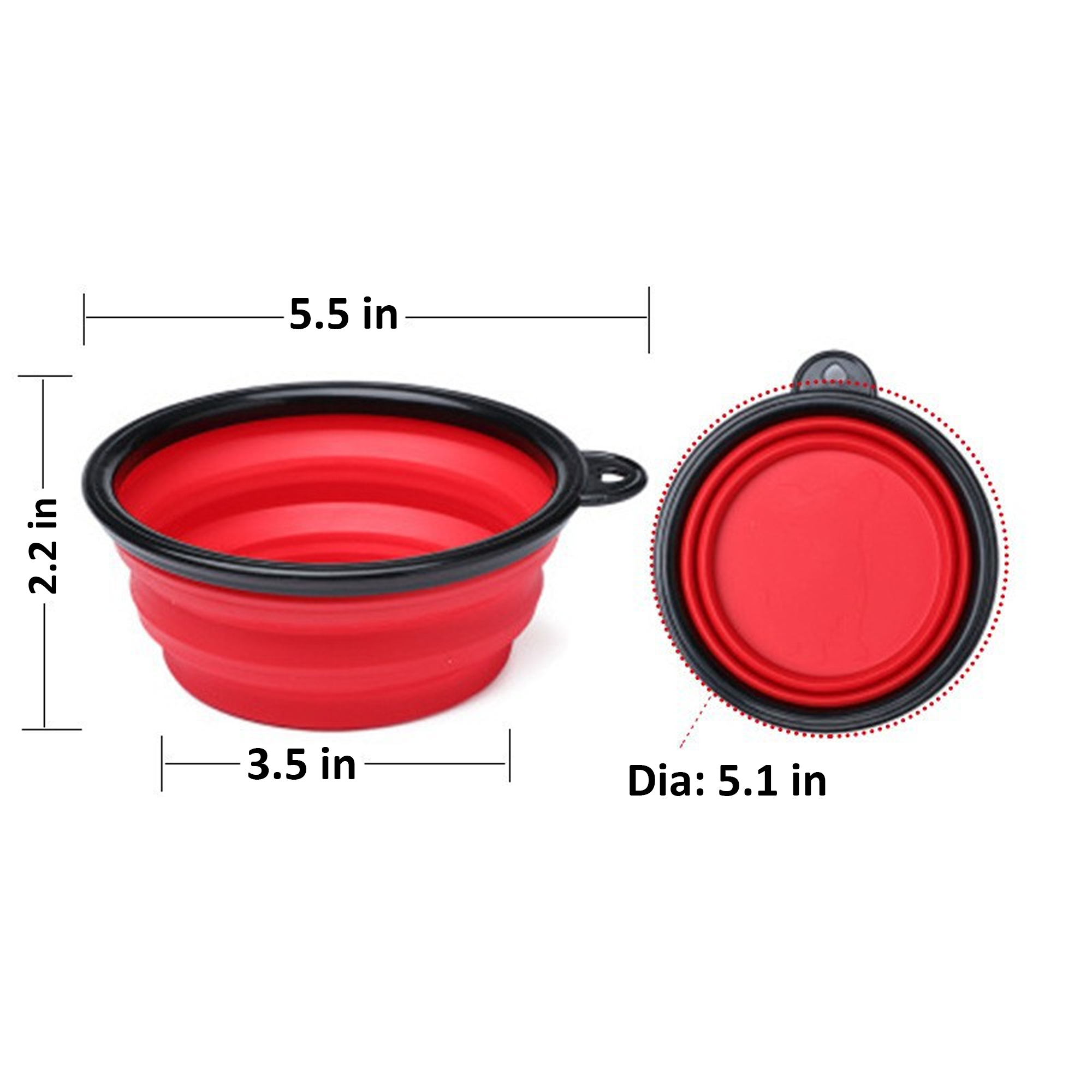 TPE Folding Pet Bowl With Carabiner 3