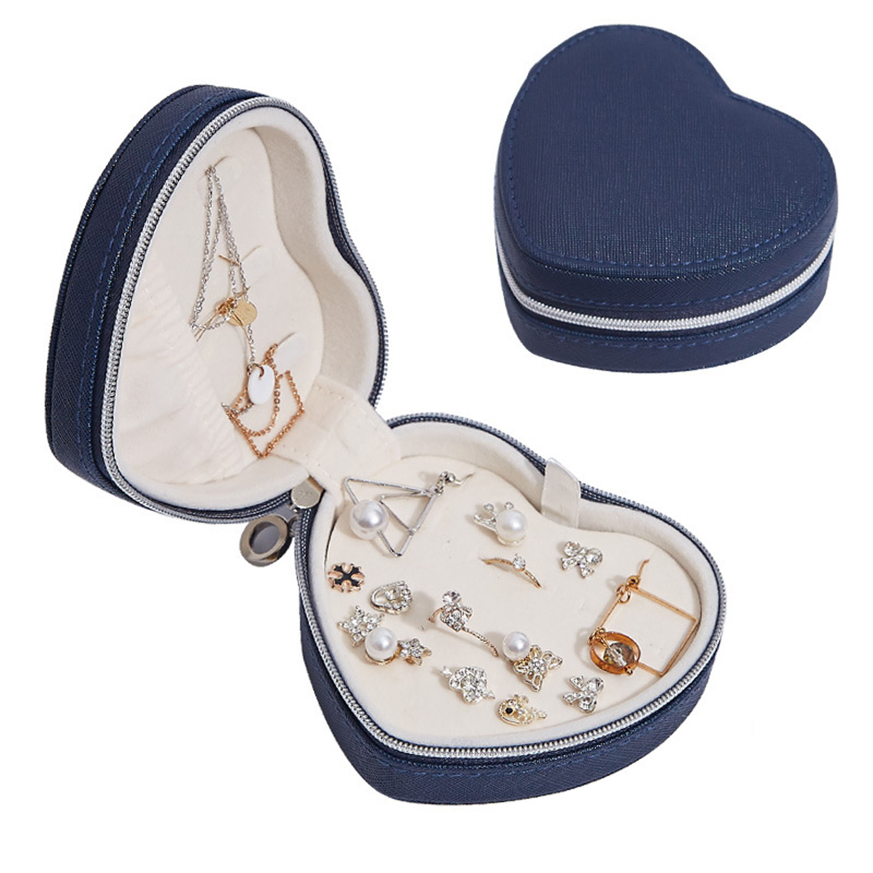 Heart-Shaped PU Leather Jewelry Case 4