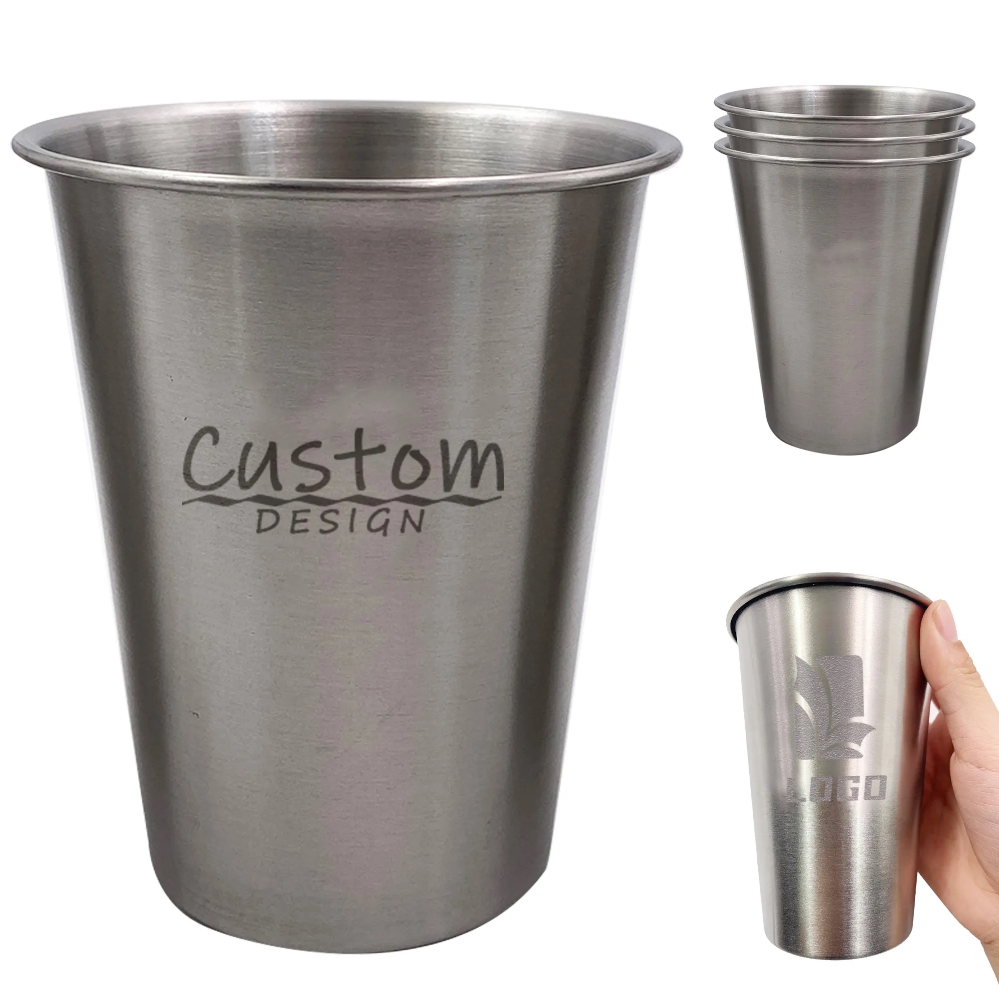 16 Ounce Stainless Steel Pint Cup 2