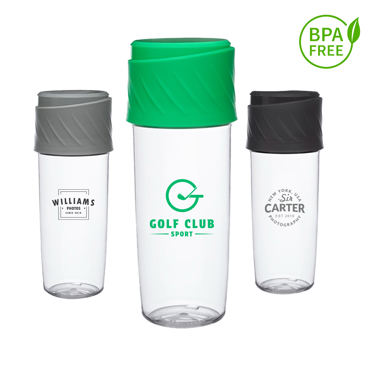 16 oz. BPA Free Dual Sip-N-Snack Plastic Sports Water Bottle 2